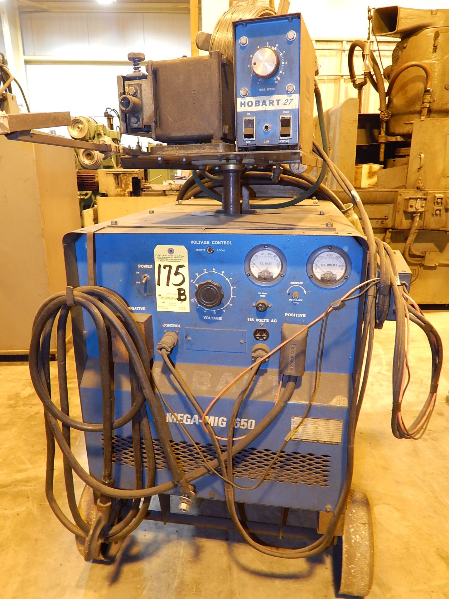 Hobart Mega-Mig 650 Mig welder, SN 77WS12994, with Hobart 27 Wire Feeder, 230/460 volt
