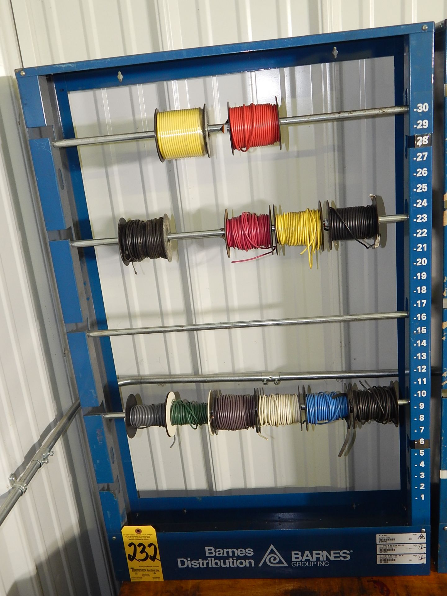 Barnes Midwest Wire Spool Rack and Contents