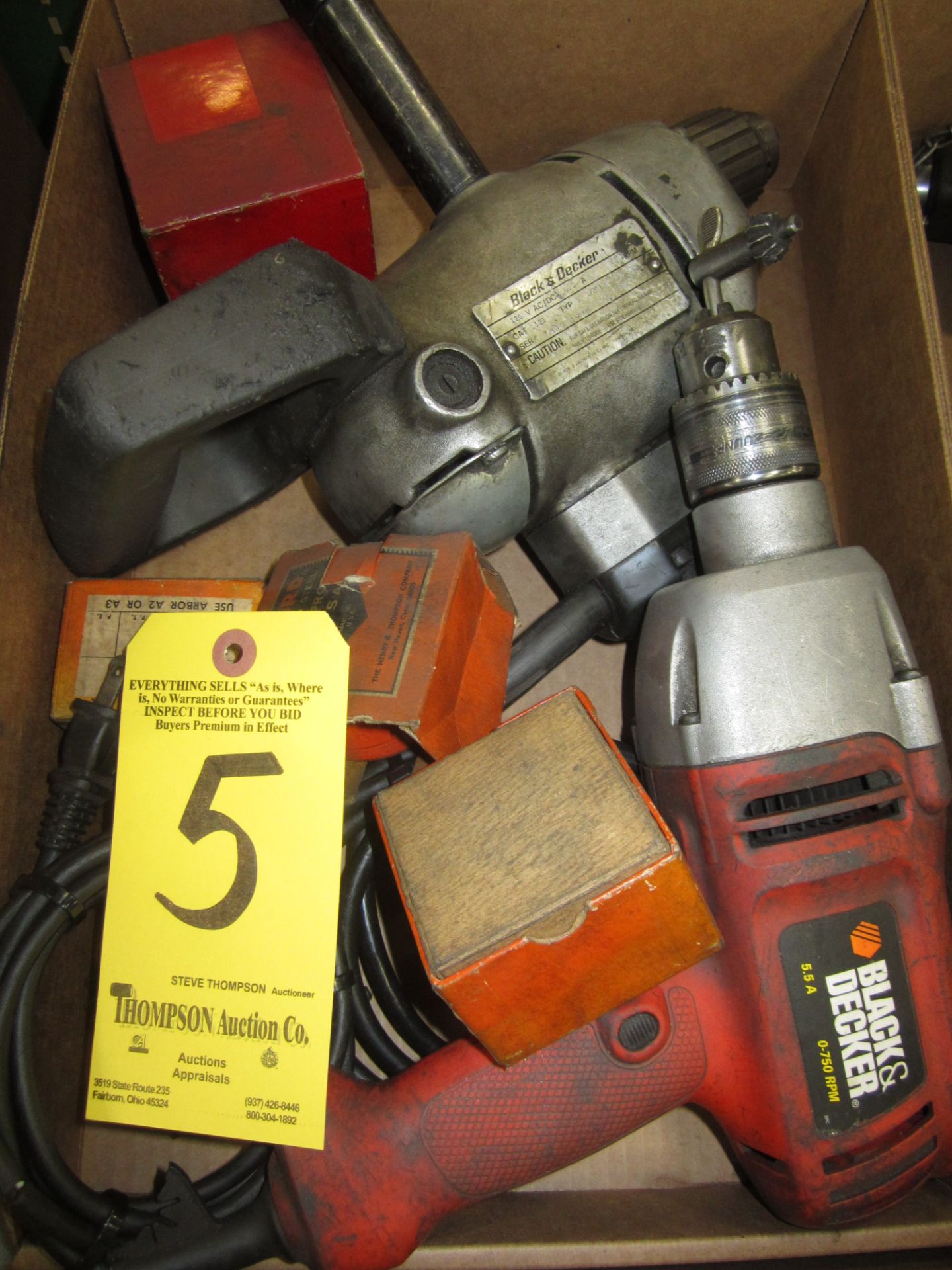 (2) Black & Decker Electric Drills and Hole Saw