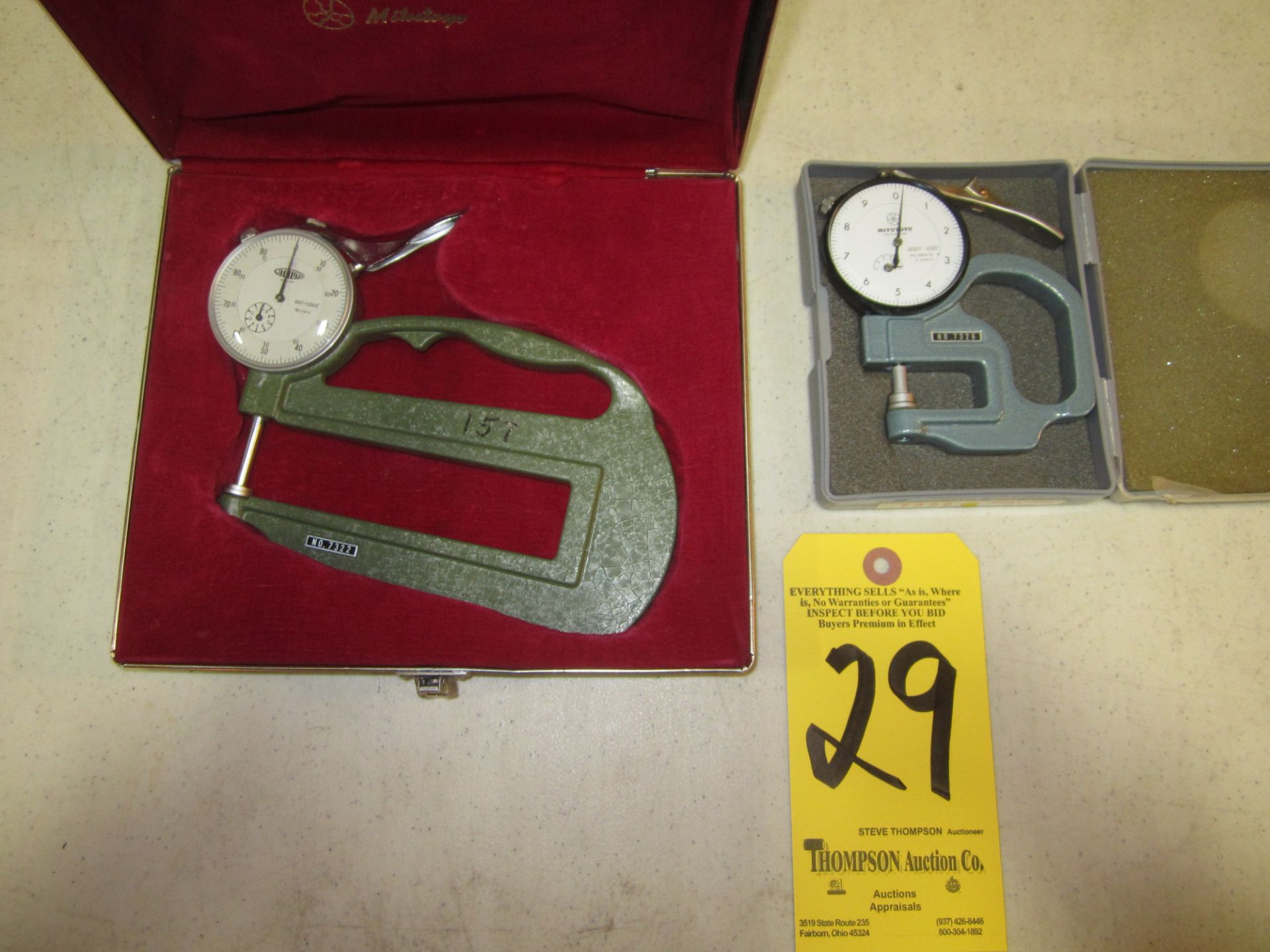 Mitutoyo 7326 Dial Thickness Gage, and Mitutoyo 7322 Dial Thickness Gage