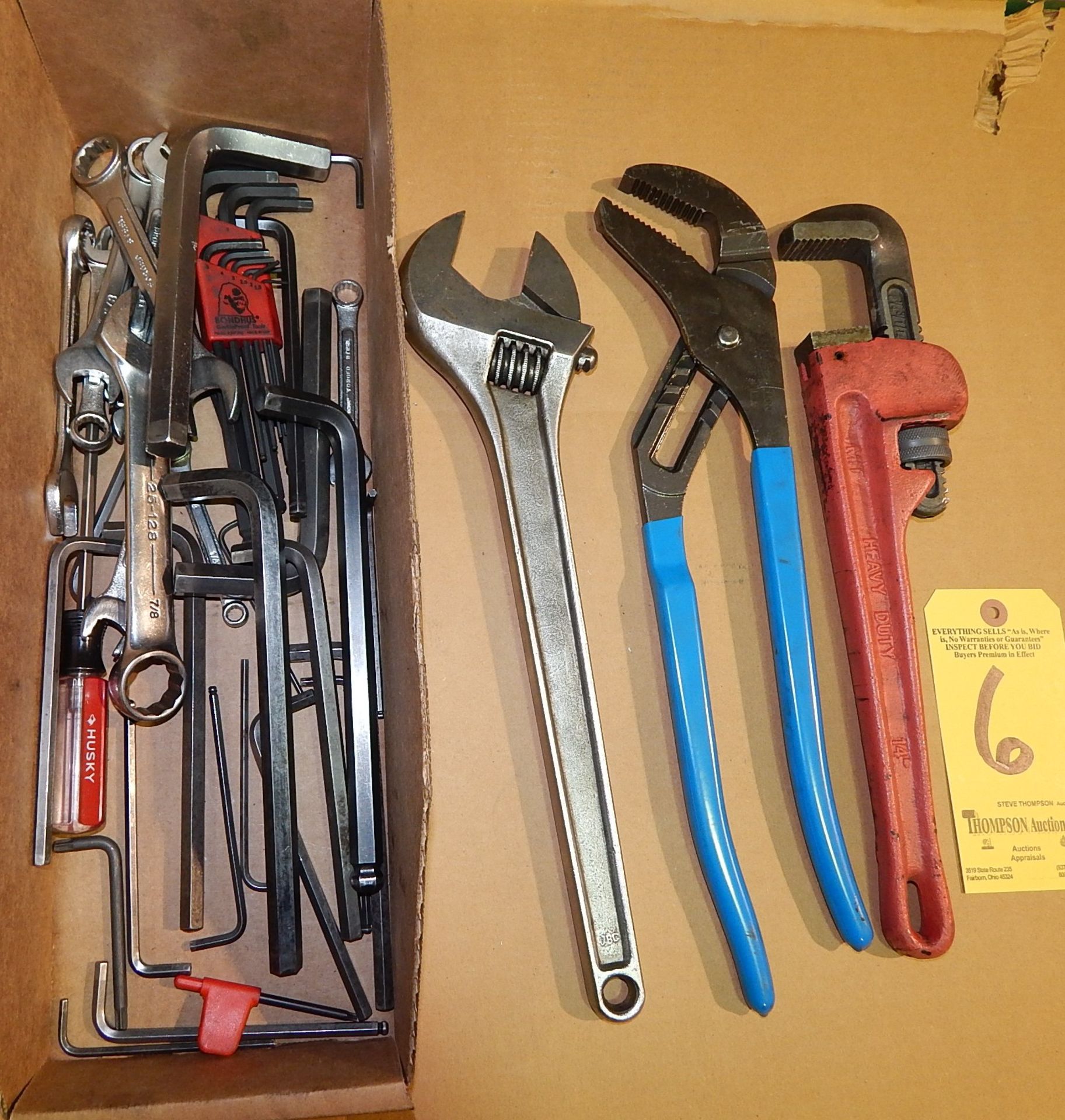 Pipe Wrench, Channel Lock, Adjustabel Wrench, & Misc. Tools