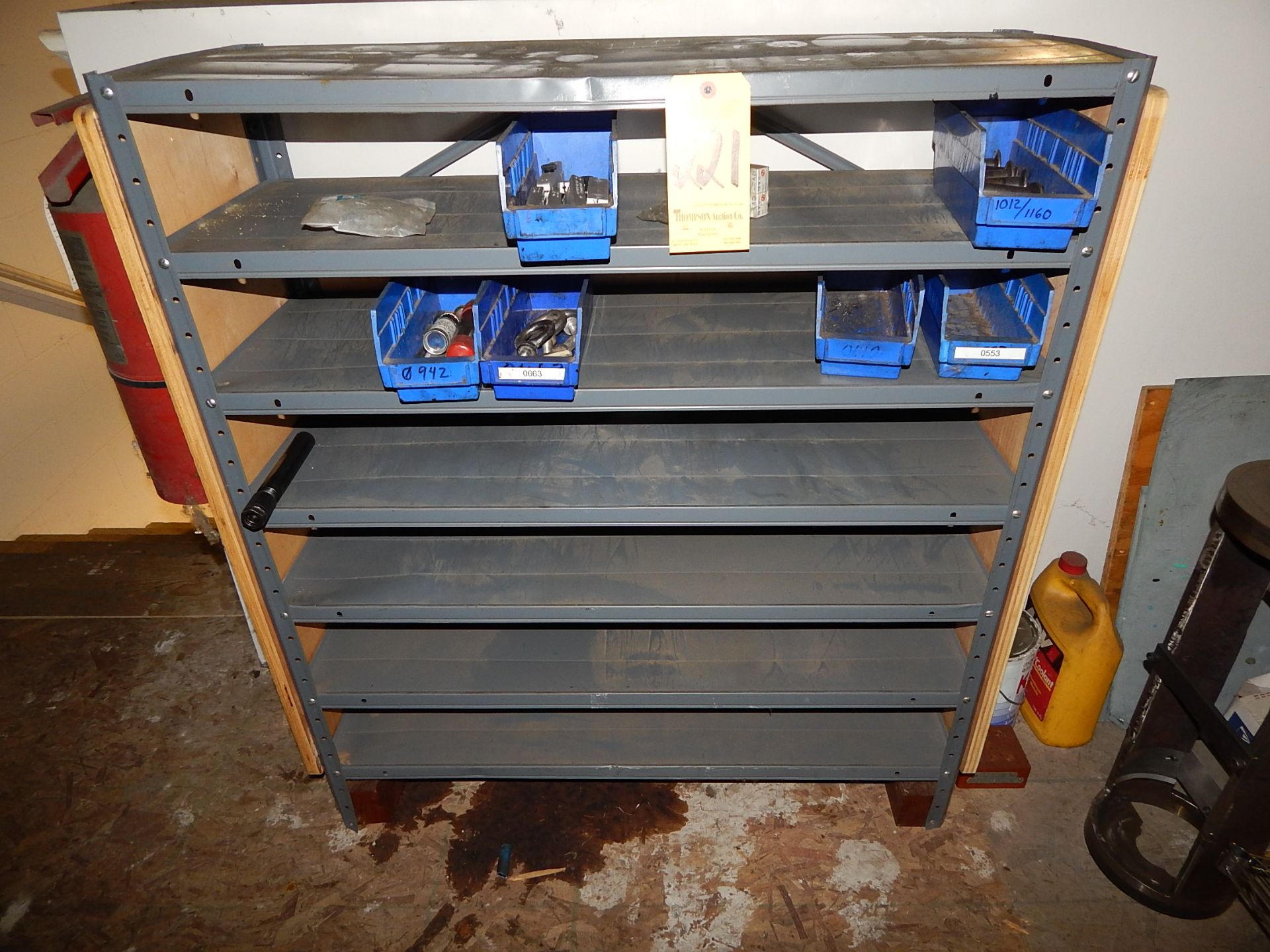 Metal Shelving w/ Plastic Totes, NOTE: Located on Mezzanine