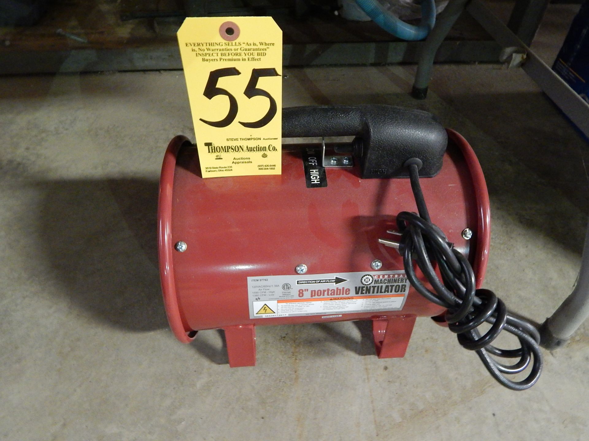 Central Machinery 8" Portable Vent Fan