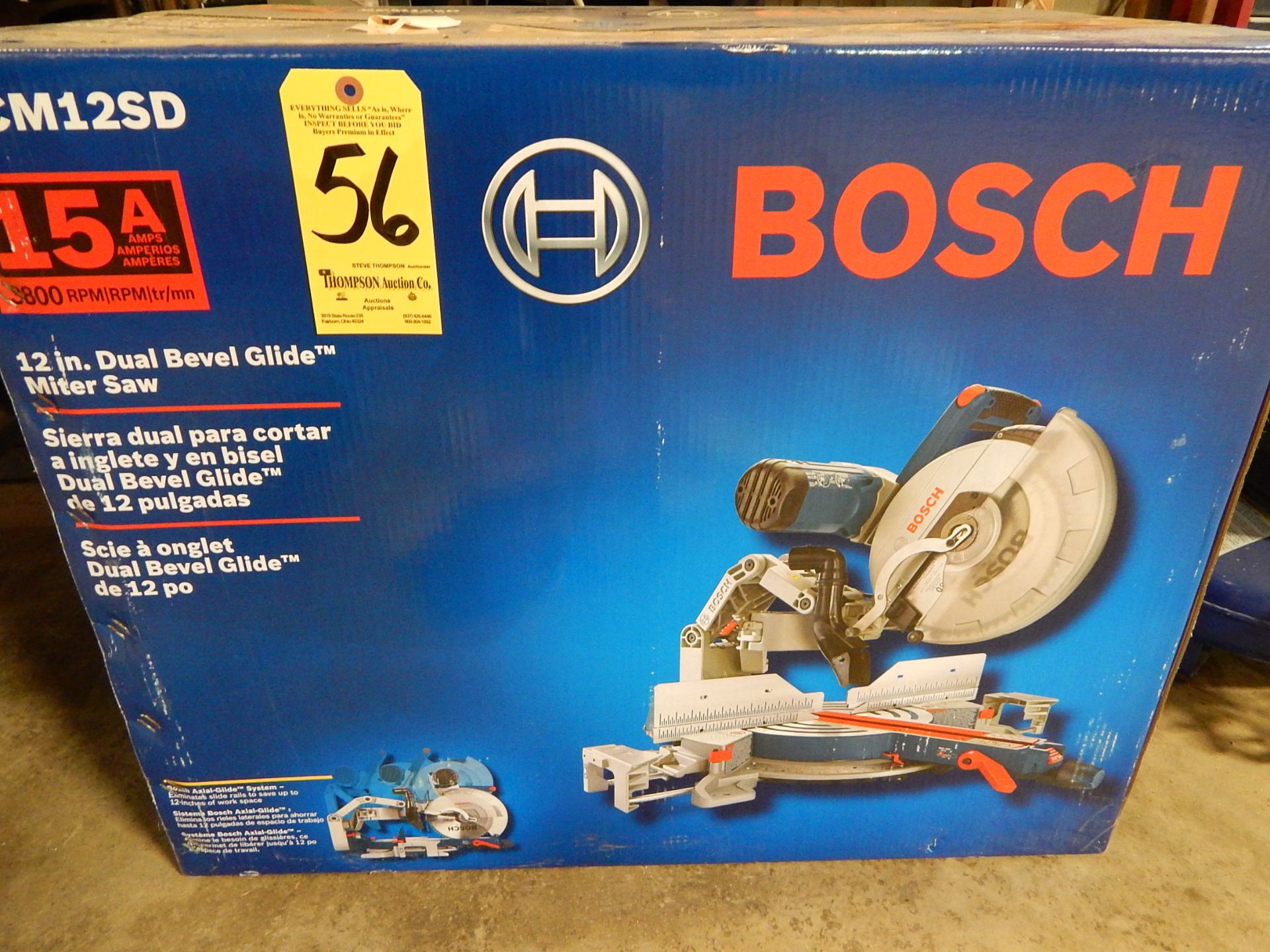 Bosch GCM125D 12" Dual Bevel Glide Miter Saw, New in Box