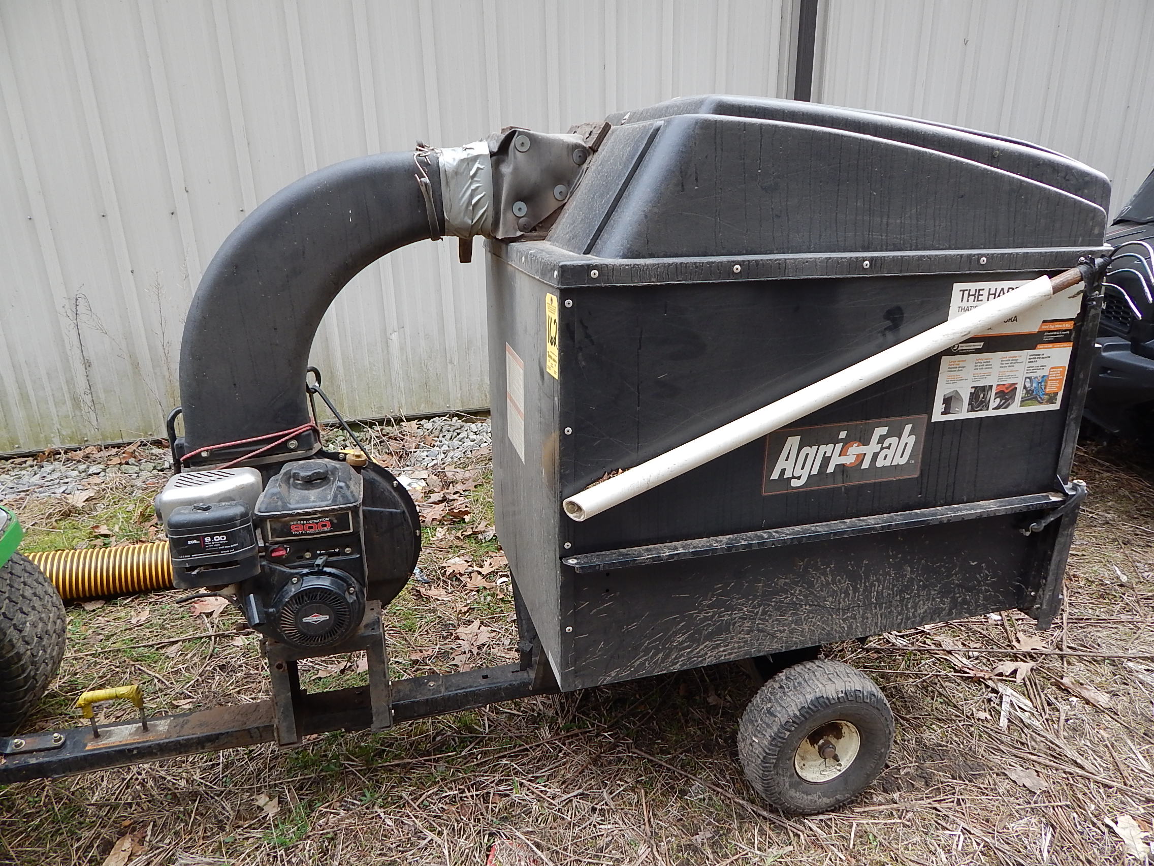 AgriFab Pull Behind Gas Powered Lawn Vacuum, 26 Bushel Cap, Briggs Gas