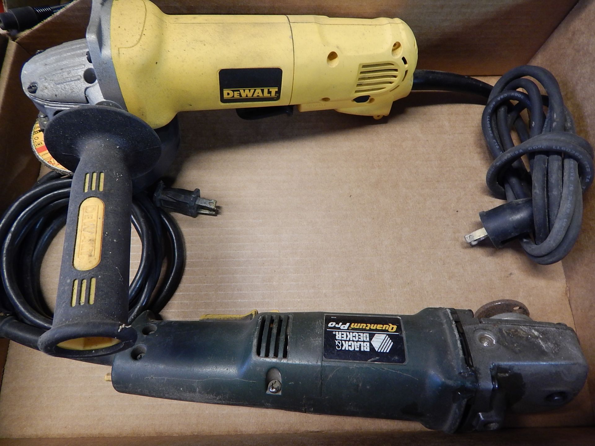 Black and Decker and Dewalt 4 1/2" Right Angle Grinders