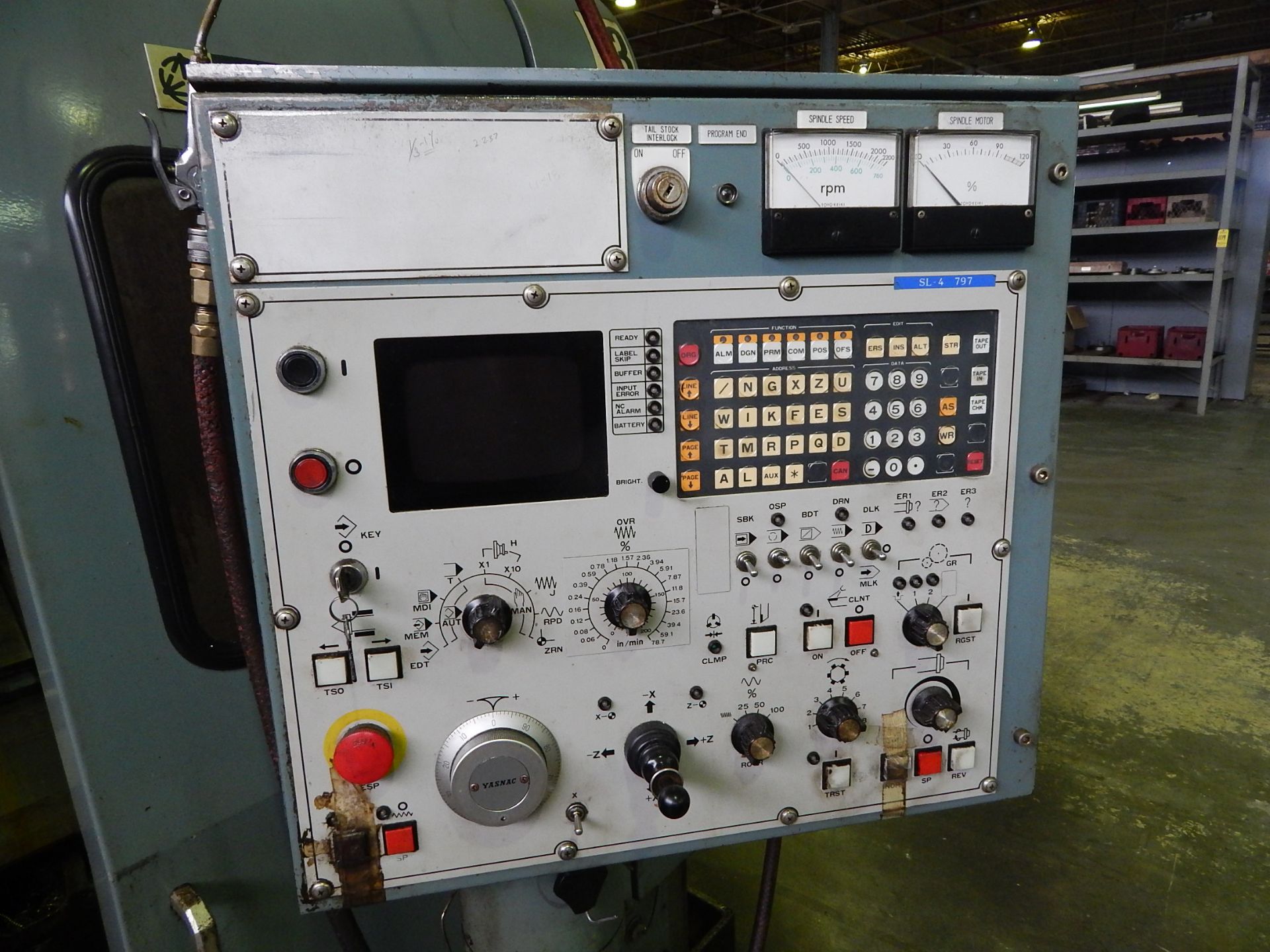 Mori-Seiki SL-4 CNC Turning Center, s/n 797, Yasnac 2000-GII CNC Control, 10 In. 3-Jaw Chuck, 25.5 - Image 5 of 11