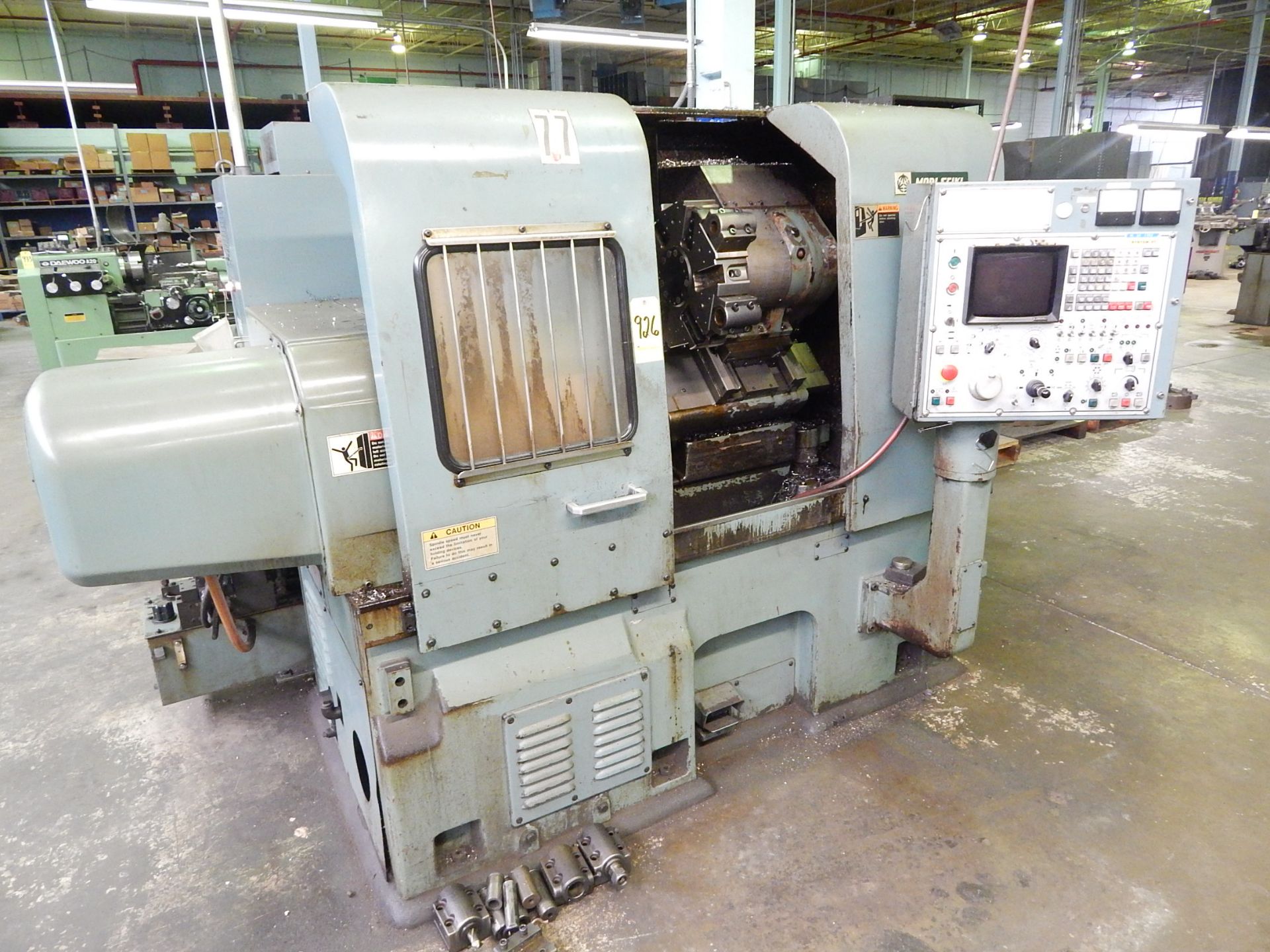 Mori-Seiki SL-2A CNC Turning Center, s/n 1302, Fanuc 6TB CNC Control, 8 Inch 3-Jaw Chuck, 2 Inch