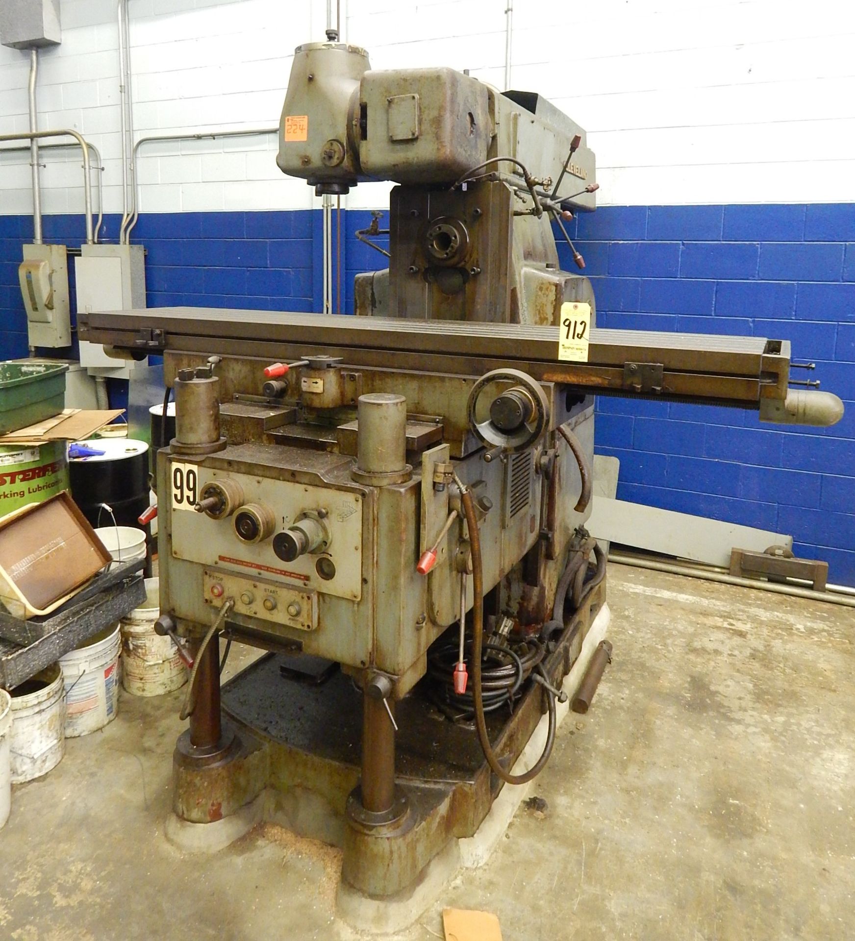 Cleveland Model 5HM Heavy Duty Horizontal Mill with Factory Vertical Head, s/n 5045, 50 Taper, 18