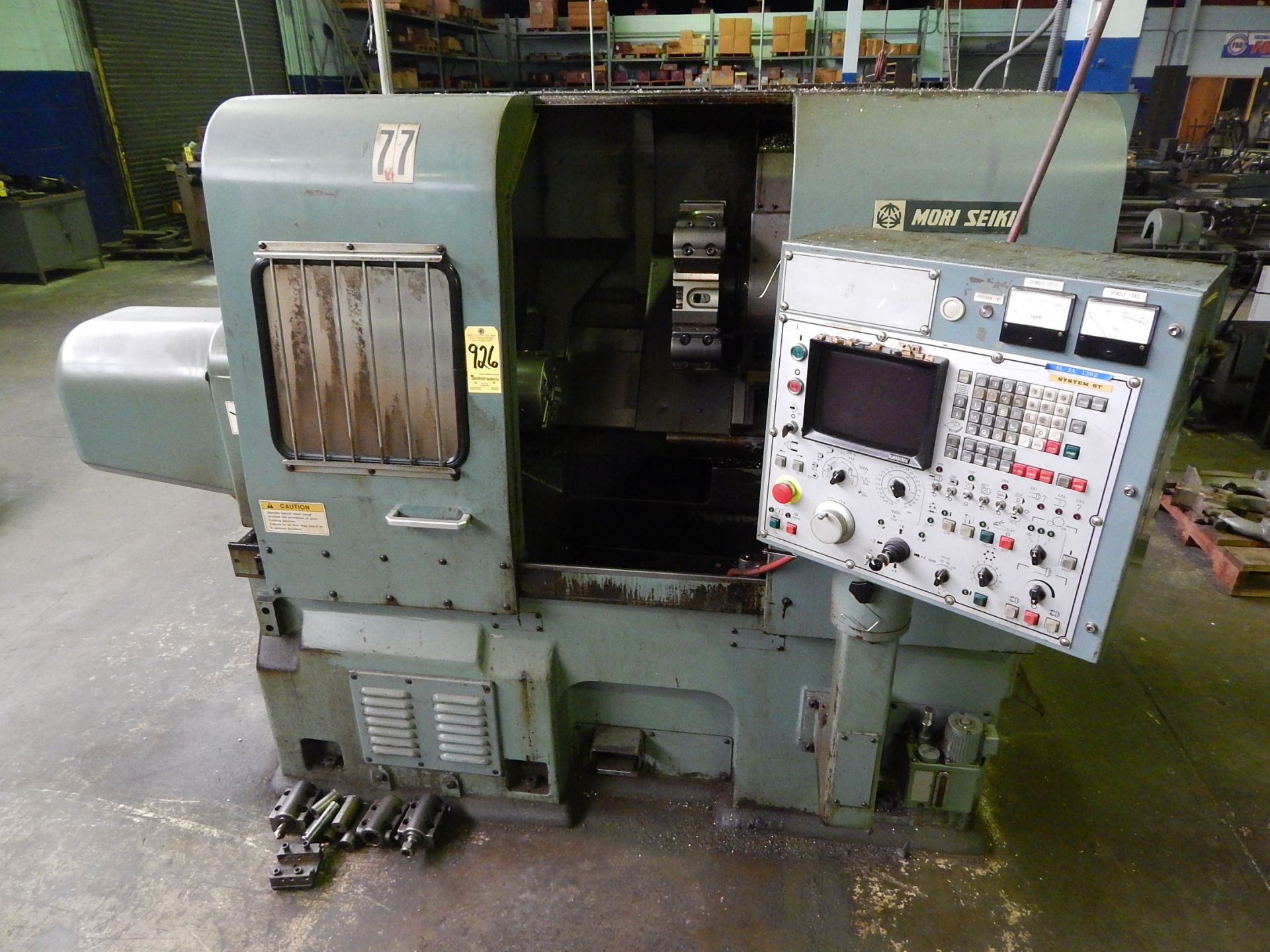 Mori-Seiki SL-2A CNC Turning Center, s/n 1302, Fanuc 6TB CNC Control, 8 Inch 3-Jaw Chuck, 2 Inch - Image 2 of 11