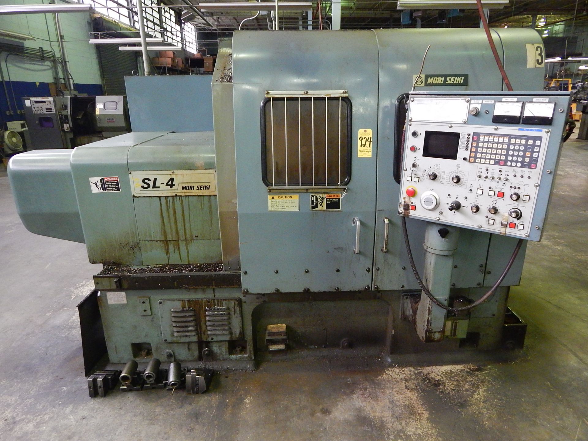 Mori-Seiki SL-4 CNC Turning Center, s/n 797, Yasnac 2000-GII CNC Control, 10 In. 3-Jaw Chuck, 25.5 - Image 10 of 11