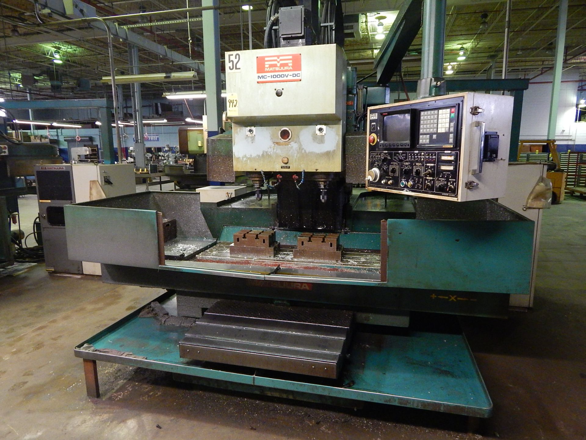 Matsuura Model MC-1000V-DC Twin Spindle CNC Vertical Machining Center, s/n 880206545, New 1988, - Image 3 of 12