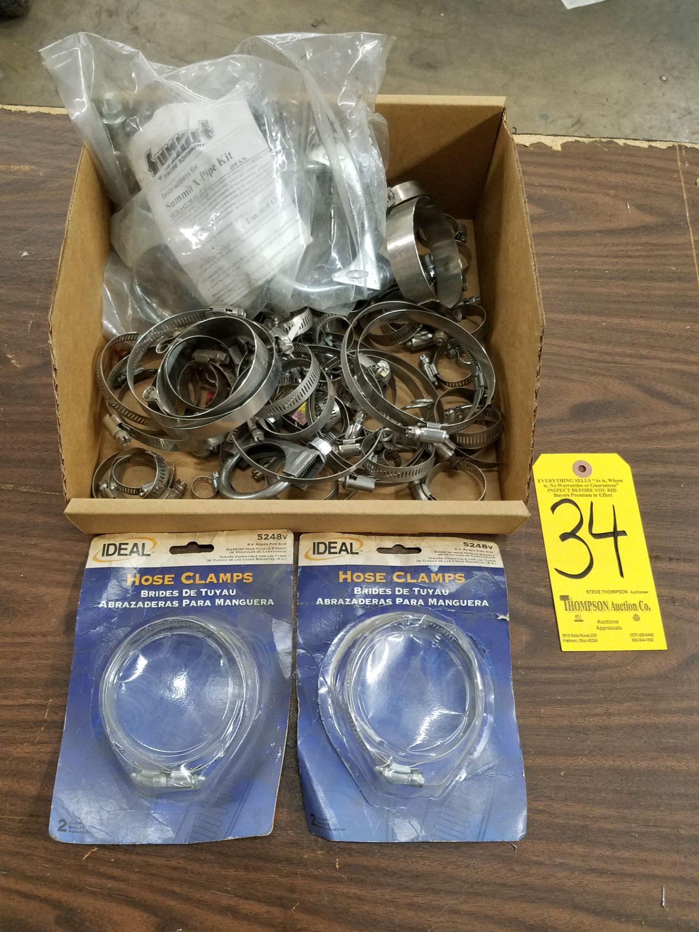 Lot, Hose Clamps and Trailer Shackles