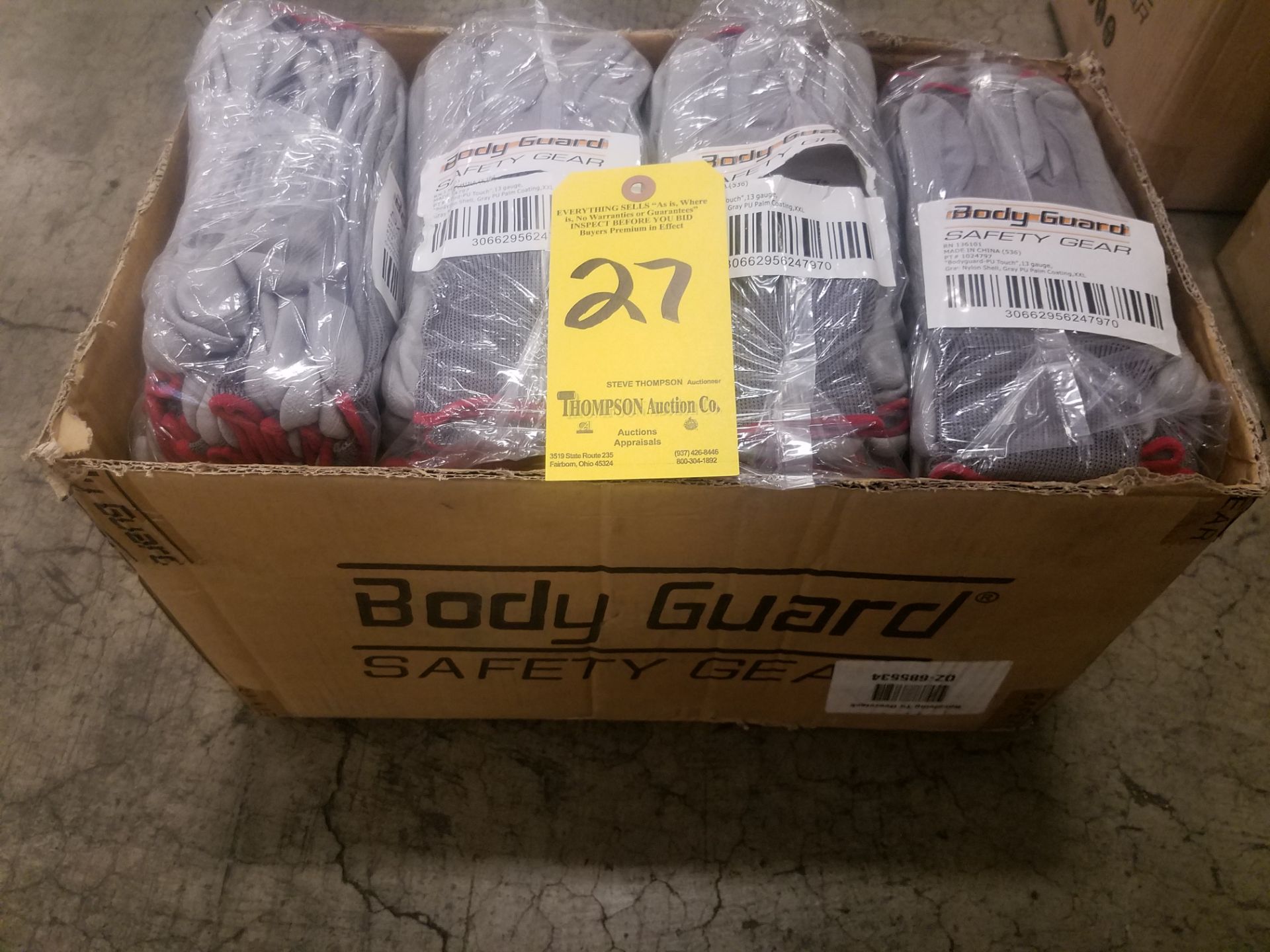 Body Guard Gray Gloves Size XXL 144 per box