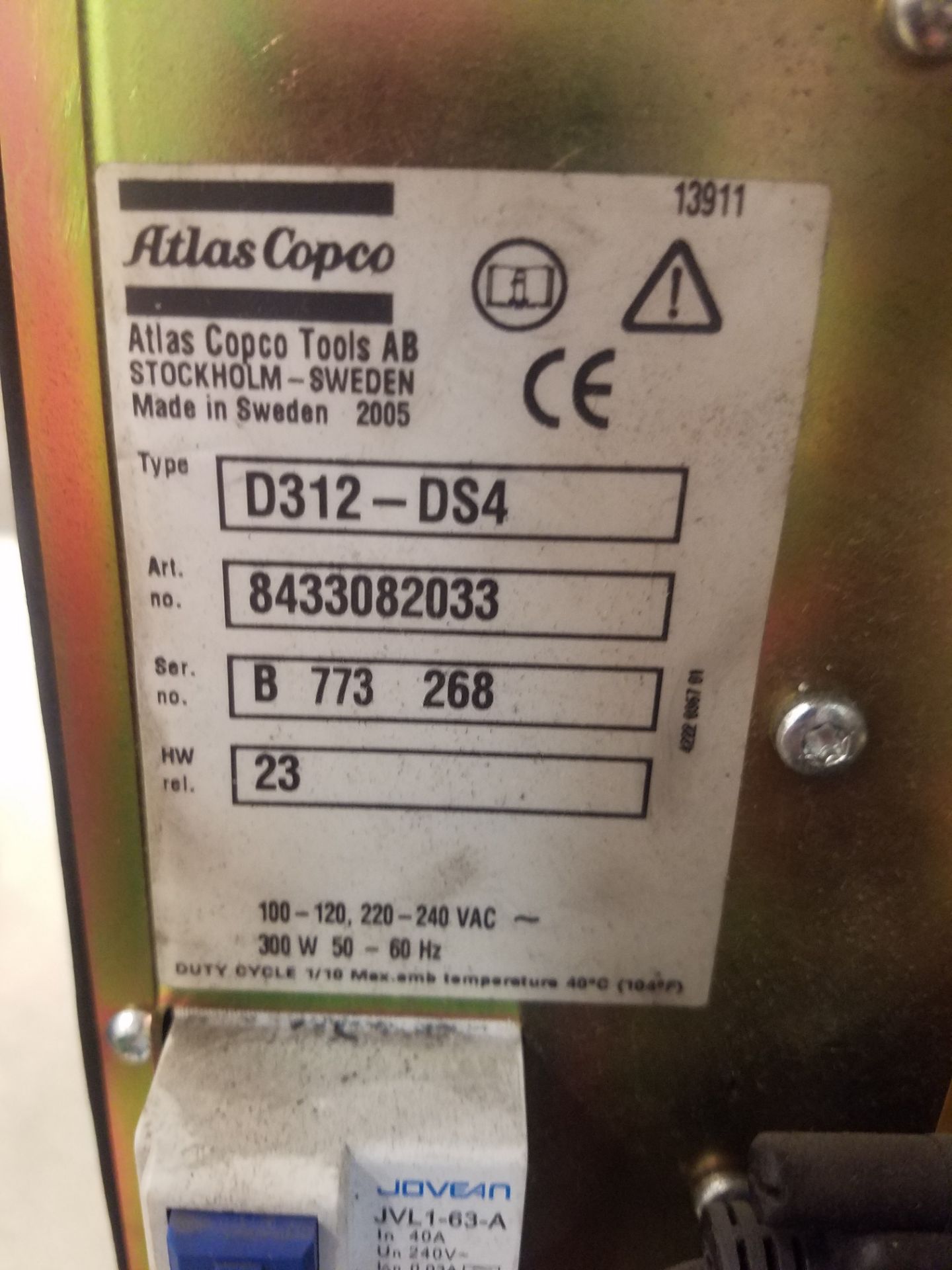 Atlas Copco Tensor Torque Controller Model D312-DS4 - Image 2 of 2