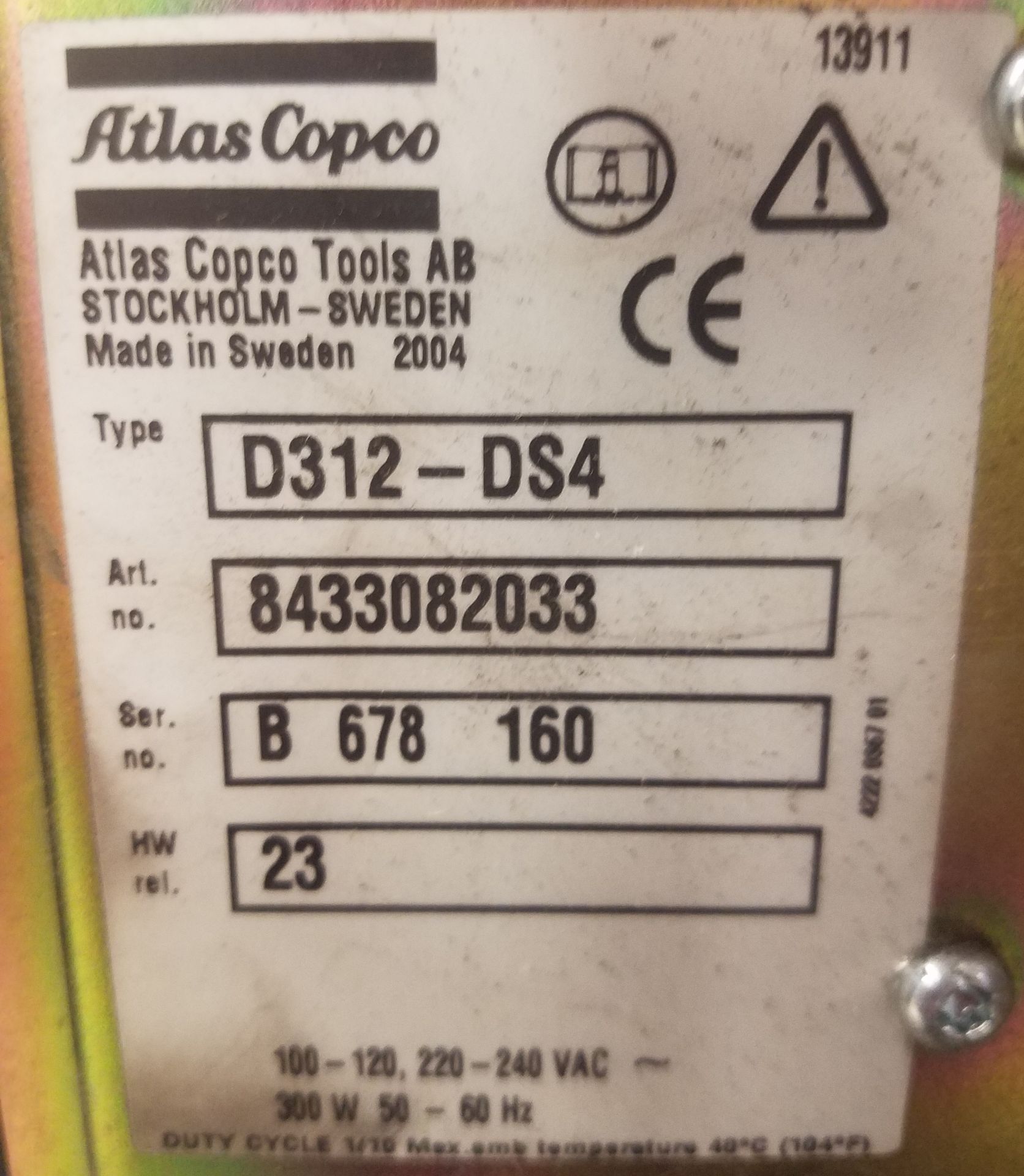 Atlas Copco Tensor Torque Controller Model D312-DS4 - Image 2 of 2