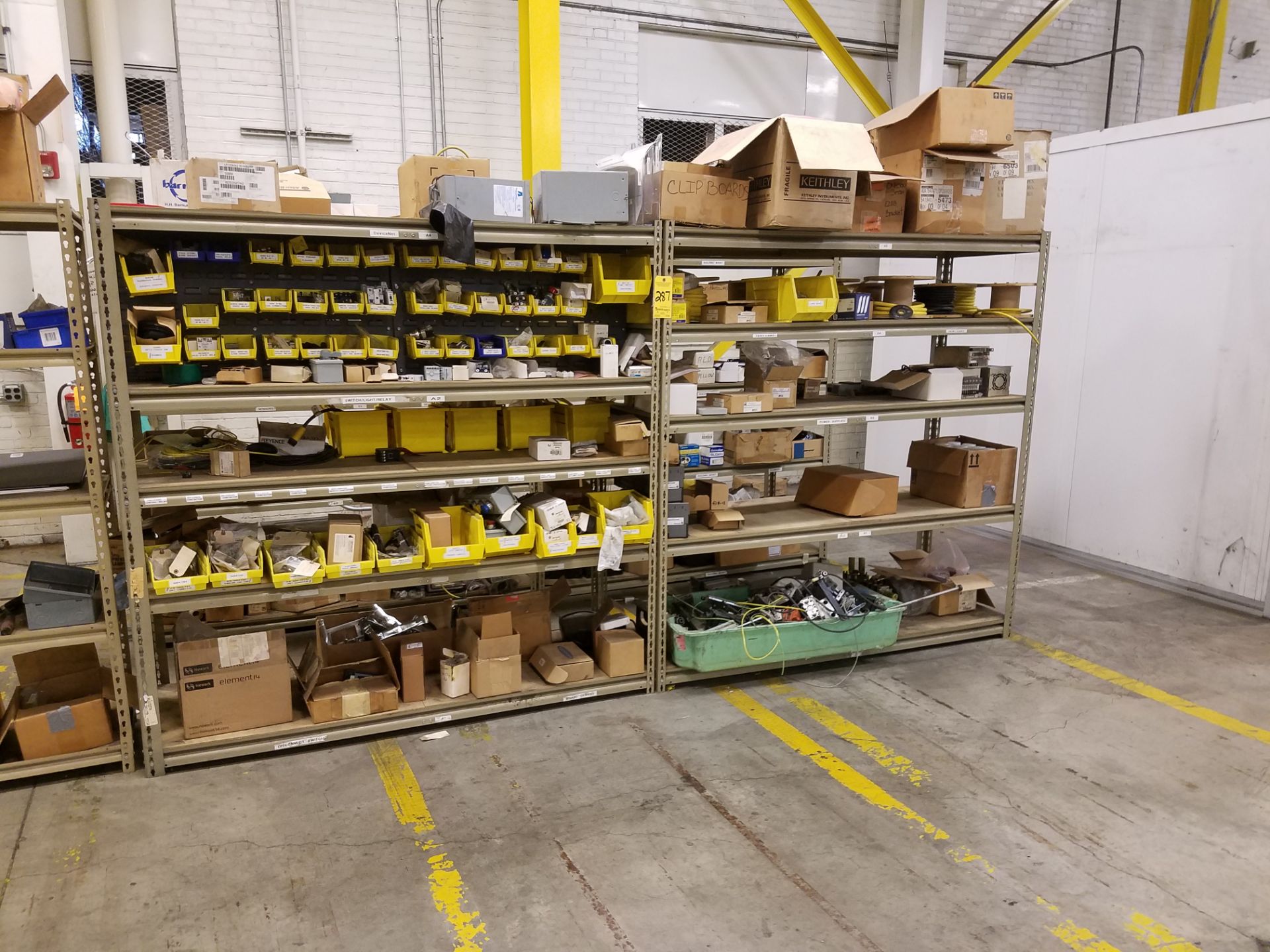 (2) Storage Shelves and Contents in Maintenance Area