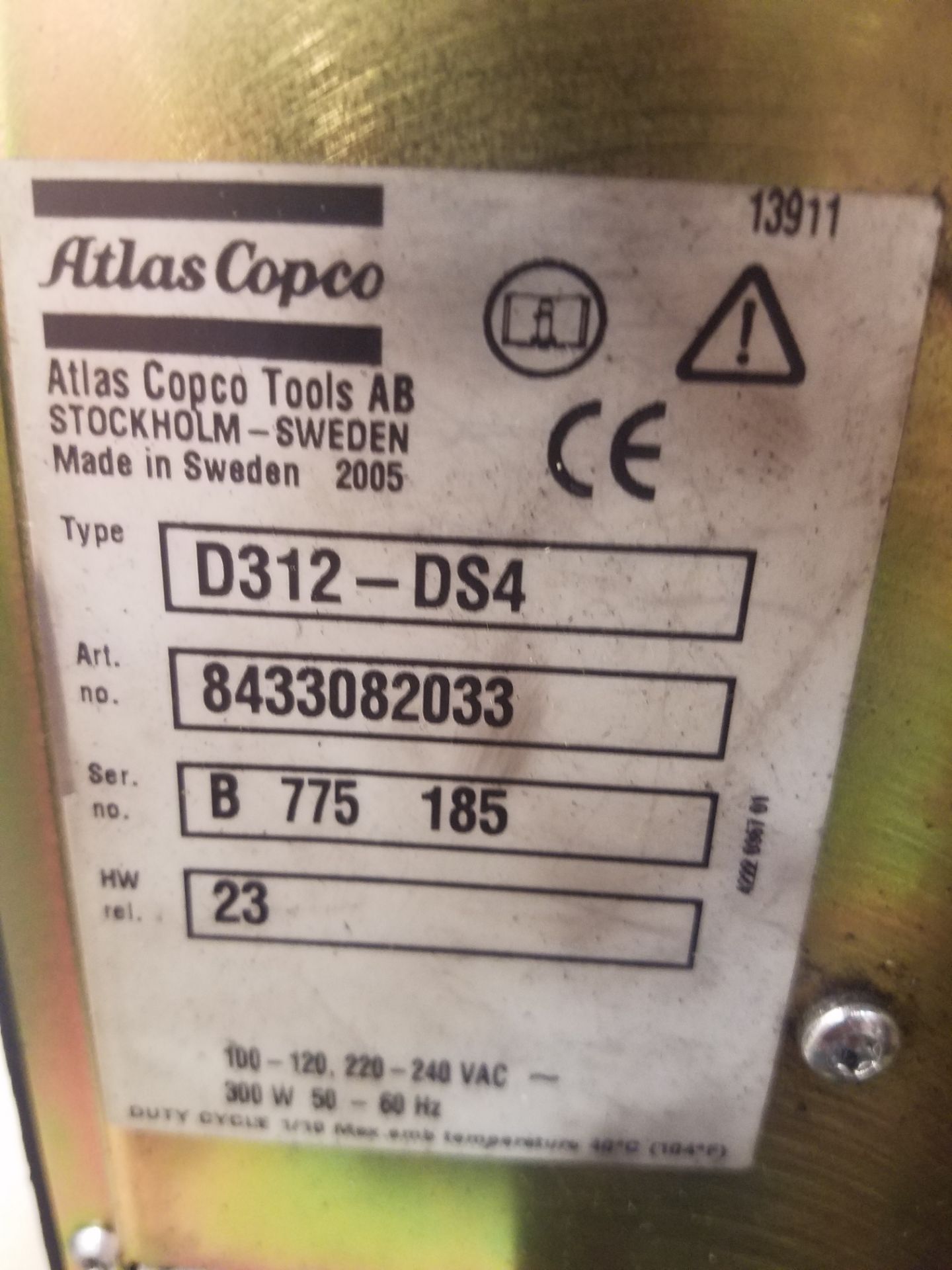 Atlas Copco Tensor Torque Controller Model D312-DS4 - Image 2 of 2