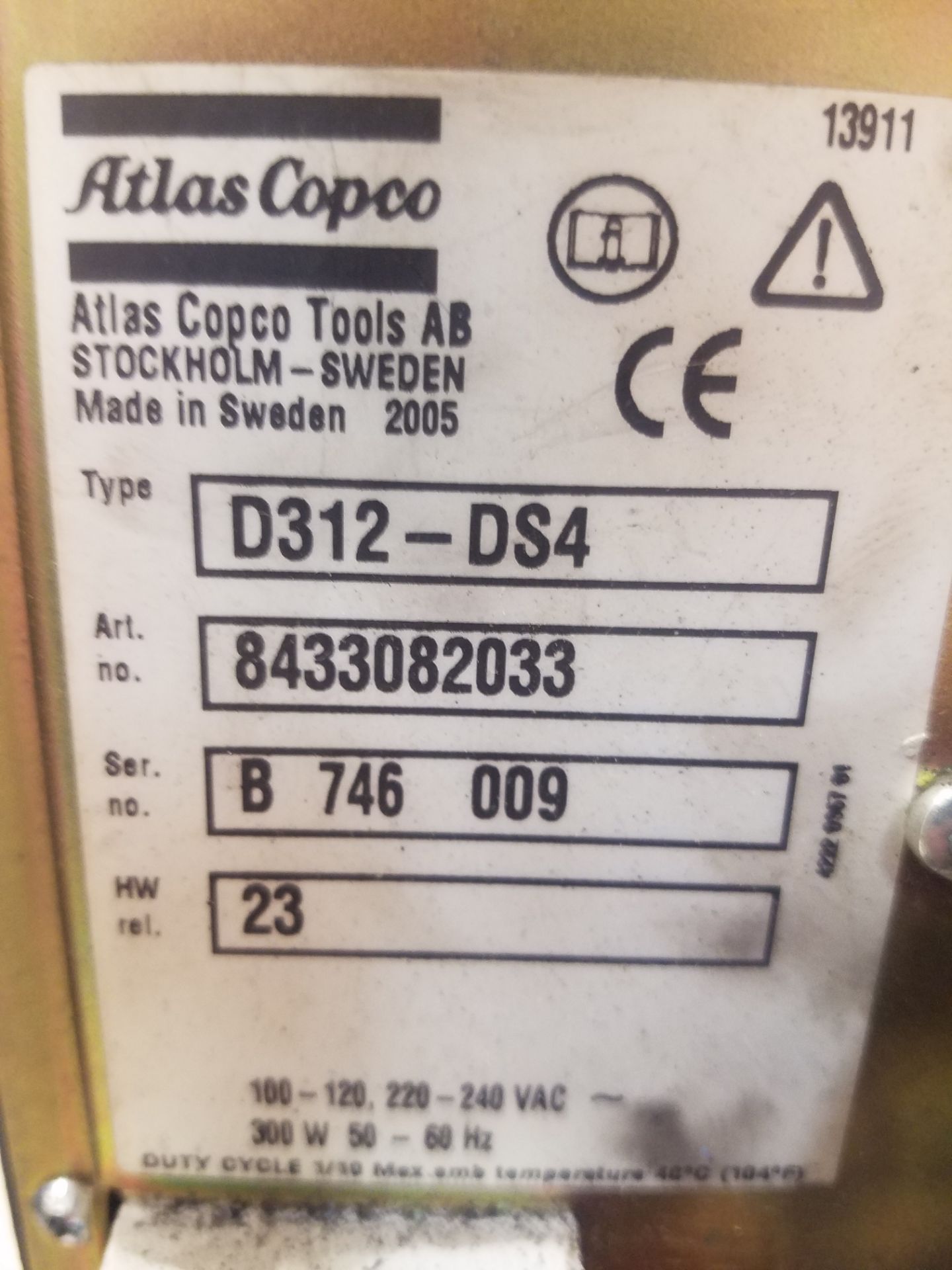 Atlas Copco Tensor Torque Controller Model D312-DS4 - Image 2 of 2