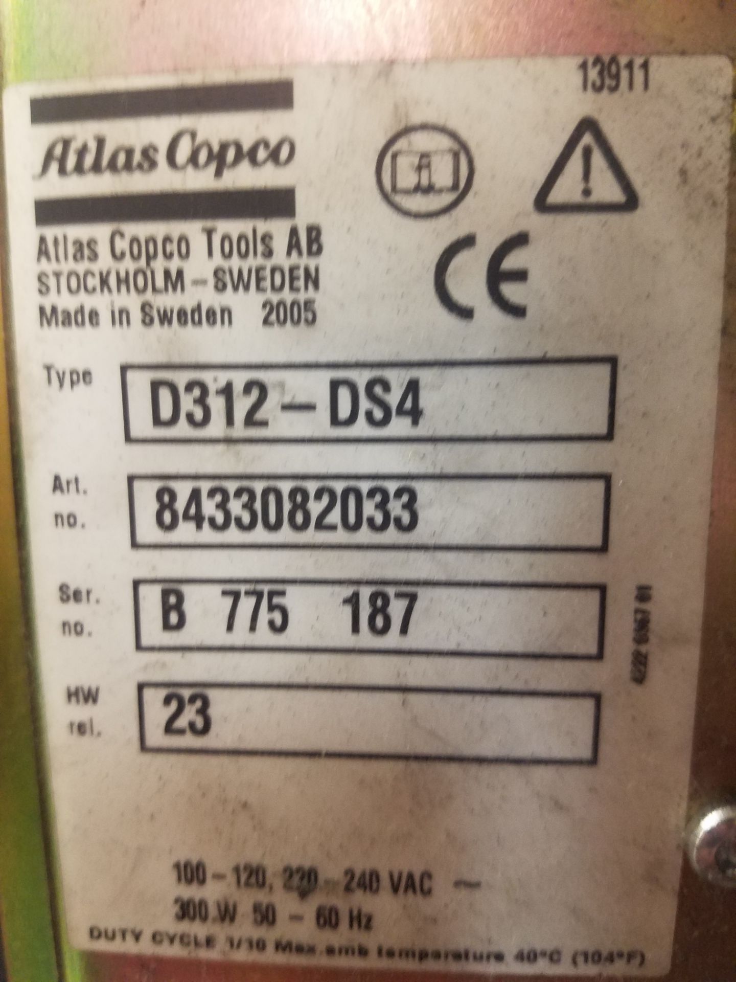 Atlas Copco Tensor Torque Controller Model D312-DS4 - Image 2 of 2