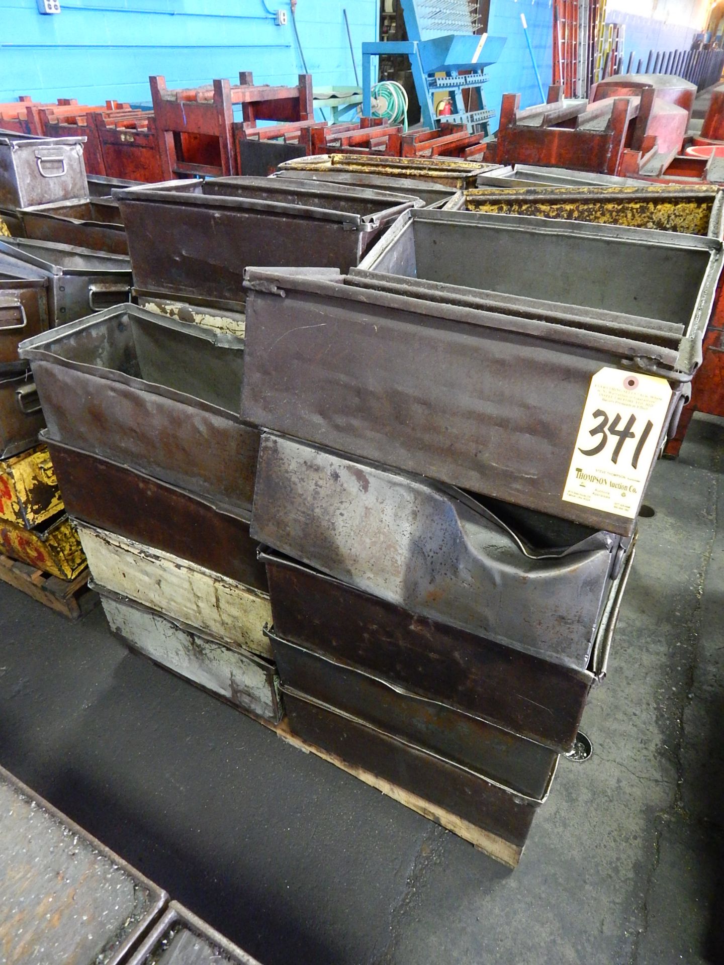 Skid Lot of Metal Parts Totes