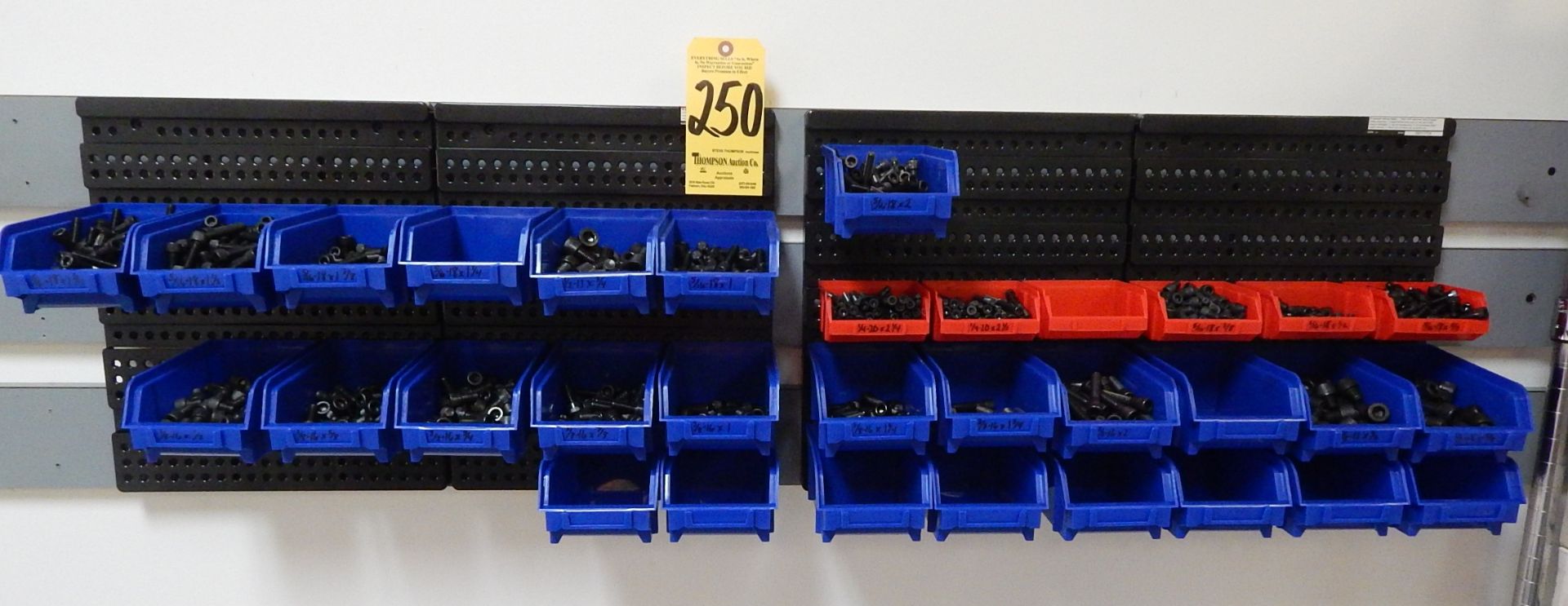 Rack with Plastic Totes and Hardware