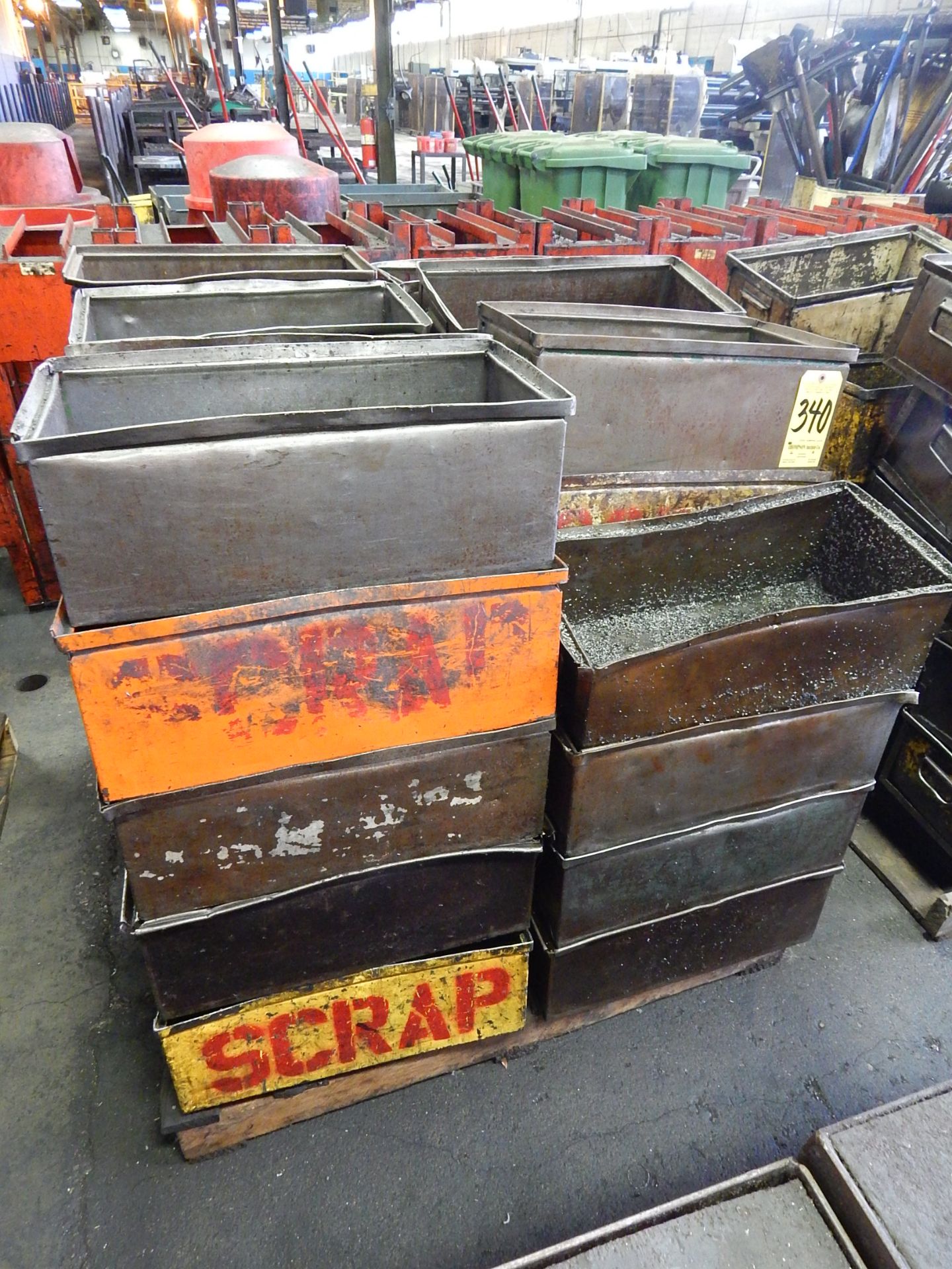 Skid Lot of Metal Parts Totes