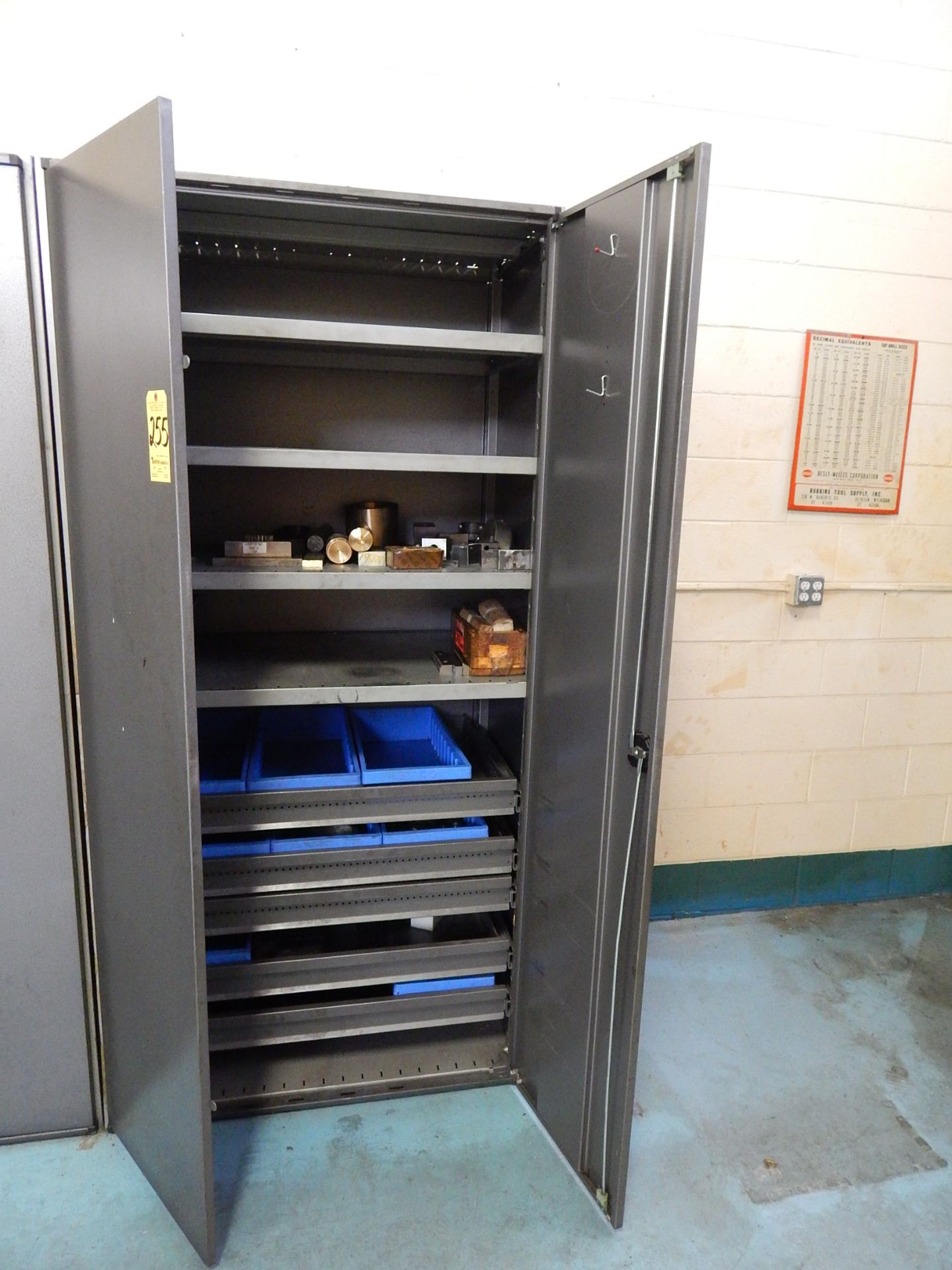 2-Door Upright Storage Cabinet and Contents