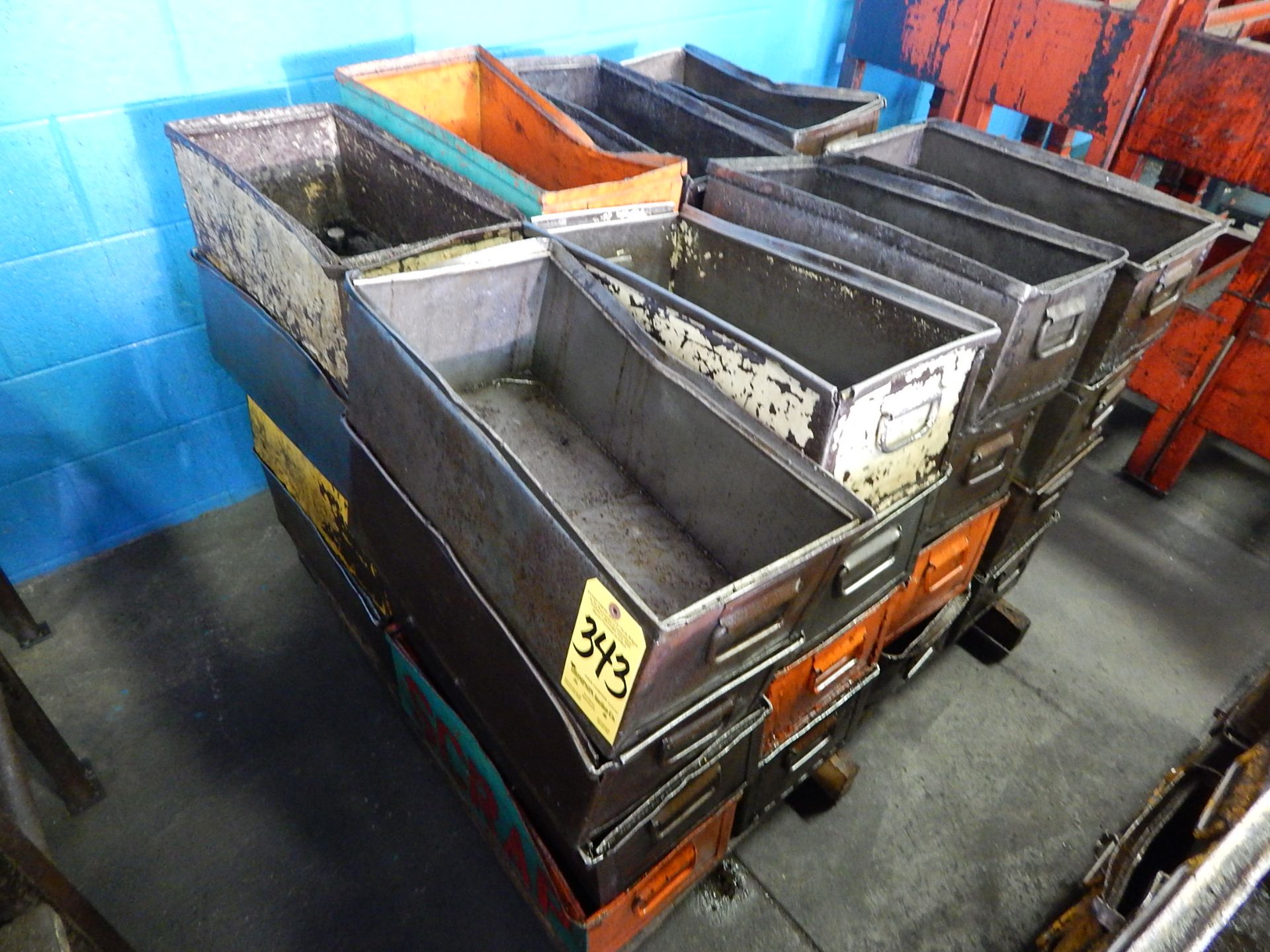 Skid Lot of Metal Parts Totes