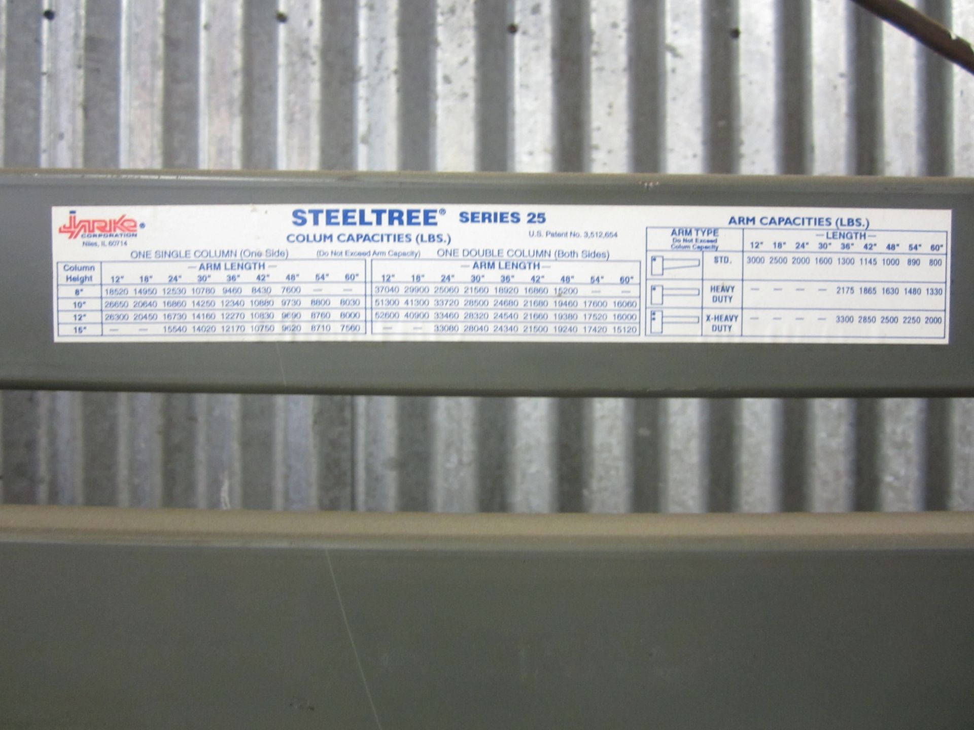 Steeltree Series 25 Cantilever Rack, 8' H x 6' W with (8) Adjustable 2' Arms - Image 2 of 2