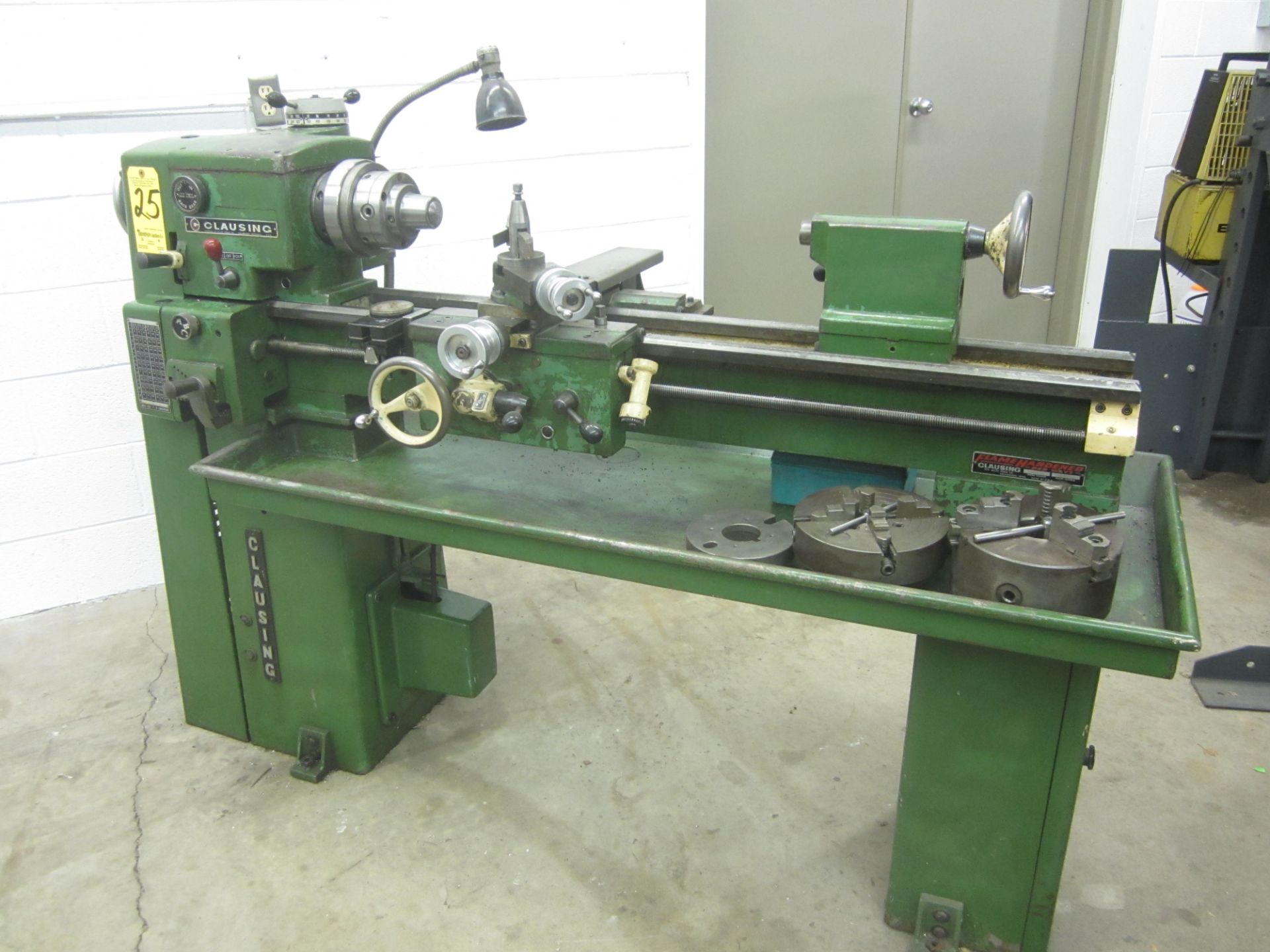 Clausing Model 5917 12" x 36" Lathe, SN 500213, 12" x 36", 8" 3- Jaw and 8" 4-Jaw Chucks, 5C - Image 2 of 10