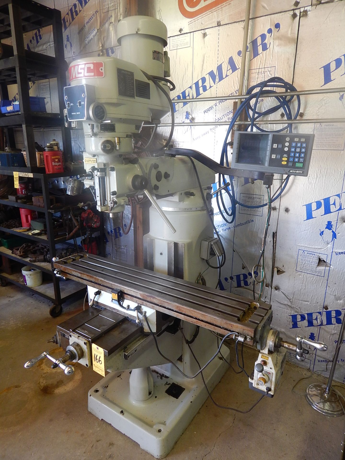 MSC Variable Speed Vertical Milling Machine, Acu-Rite DRO, 9" x 49" Table, with Power Feed, - Image 3 of 6