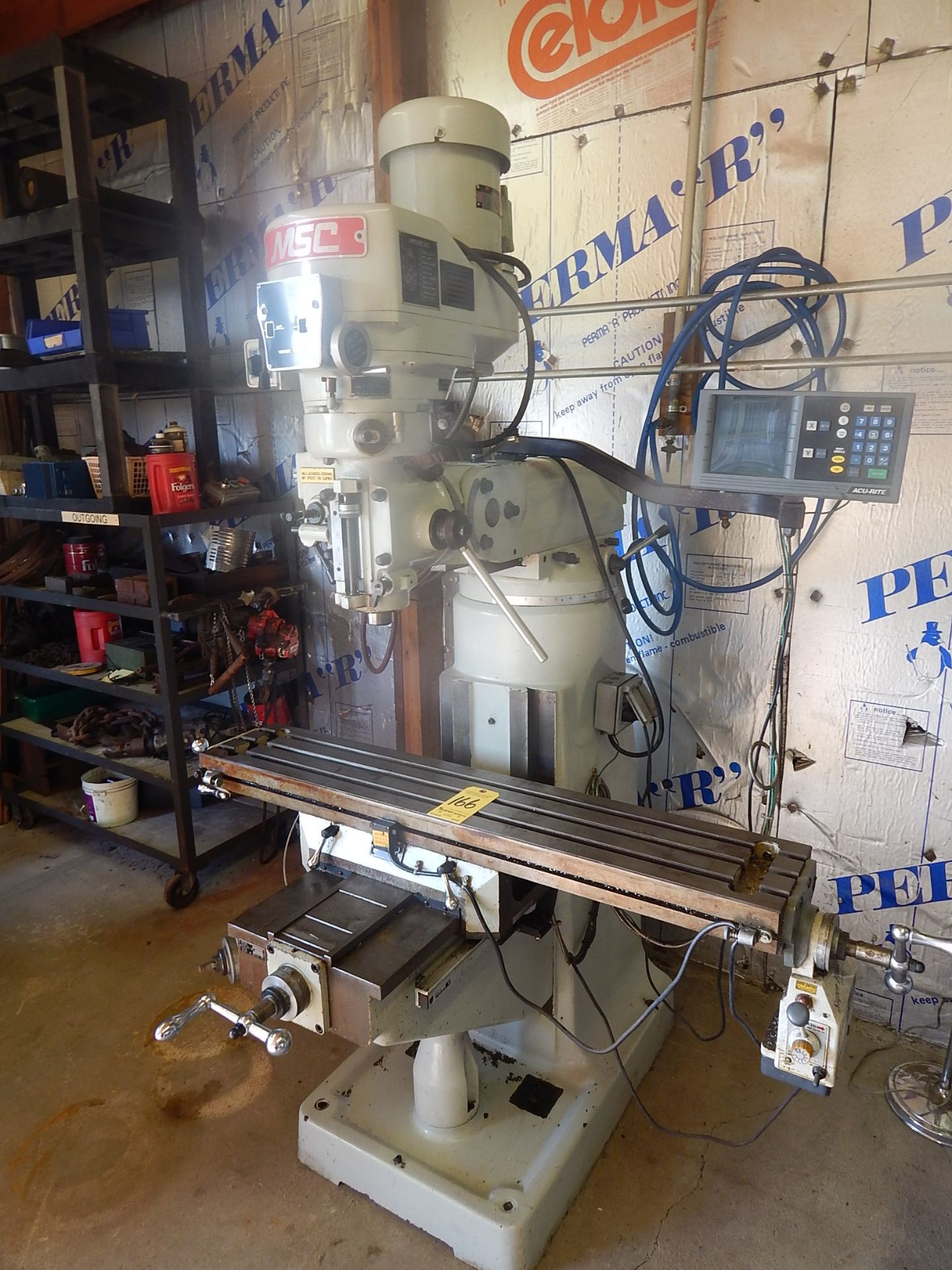 MSC Variable Speed Vertical Milling Machine, Acu-Rite DRO, 9" x 49" Table, with Power Feed,