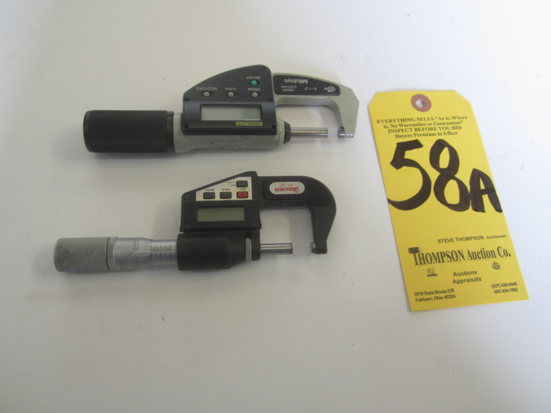 (1) Mitutoyo and (1) Starrett Digital Calipers, 0 - 1 In.