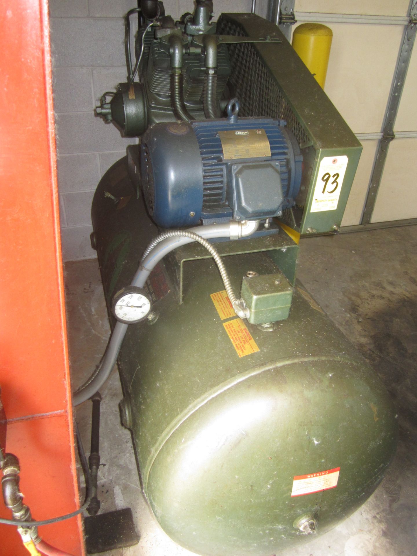 Binks 7 1/2 HP, 2-Stage Tank Mounted Air Compressor, 3 Phase, Loading Fee $100.00