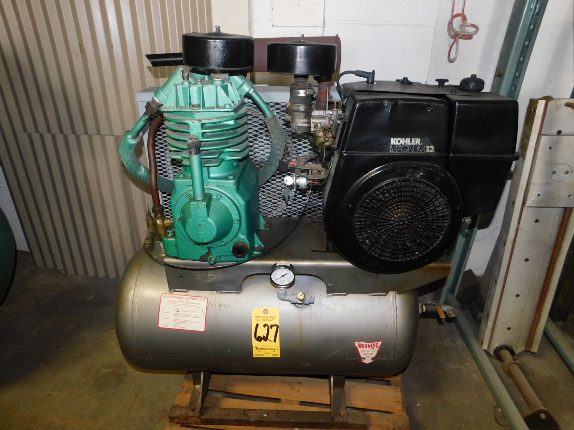 Gas-Powered Tank-Mounted Air Compressor with Kohler Magnum 12 Gas Engine - Image 2 of 4