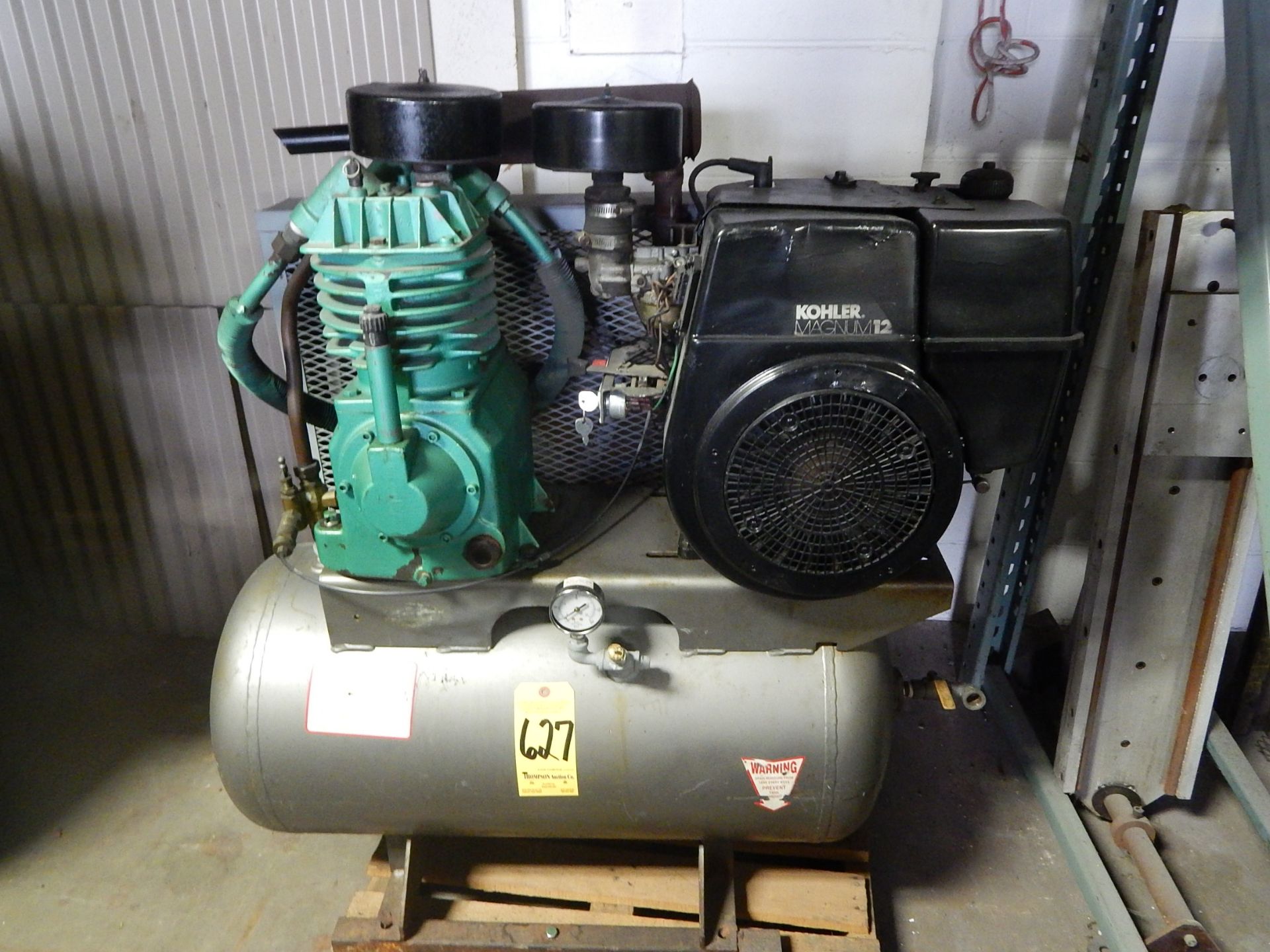 Gas-Powered Tank-Mounted Air Compressor with Kohler Magnum 12 Gas Engine