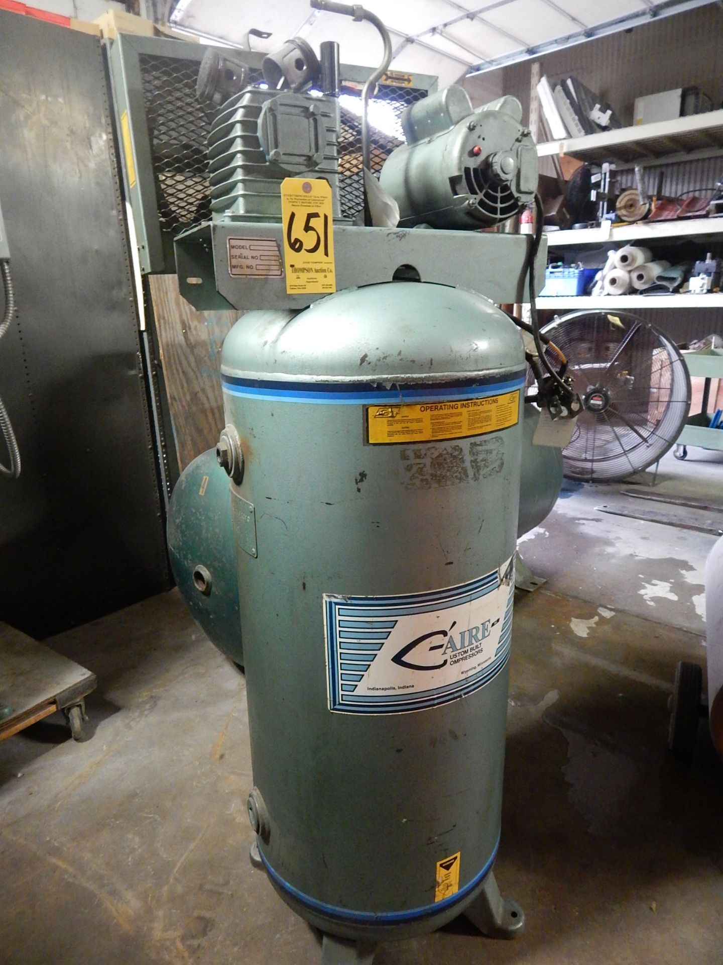 C-Aire Tank-Mounted Vertical Air Compressor Parts Machine