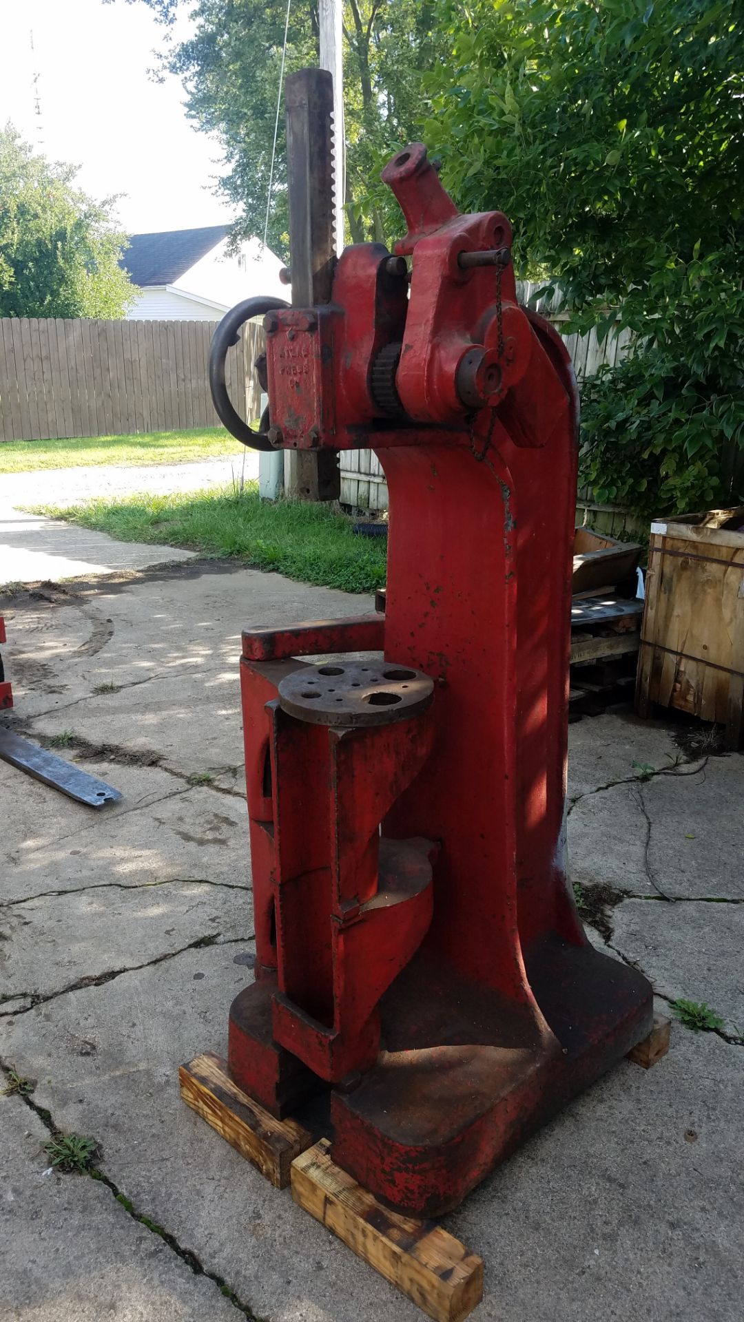 Atlas #5 Compound Mandrell Arbor Press, Hand Wheel and Ratchet Type, Approx 15 Ton - Image 10 of 12