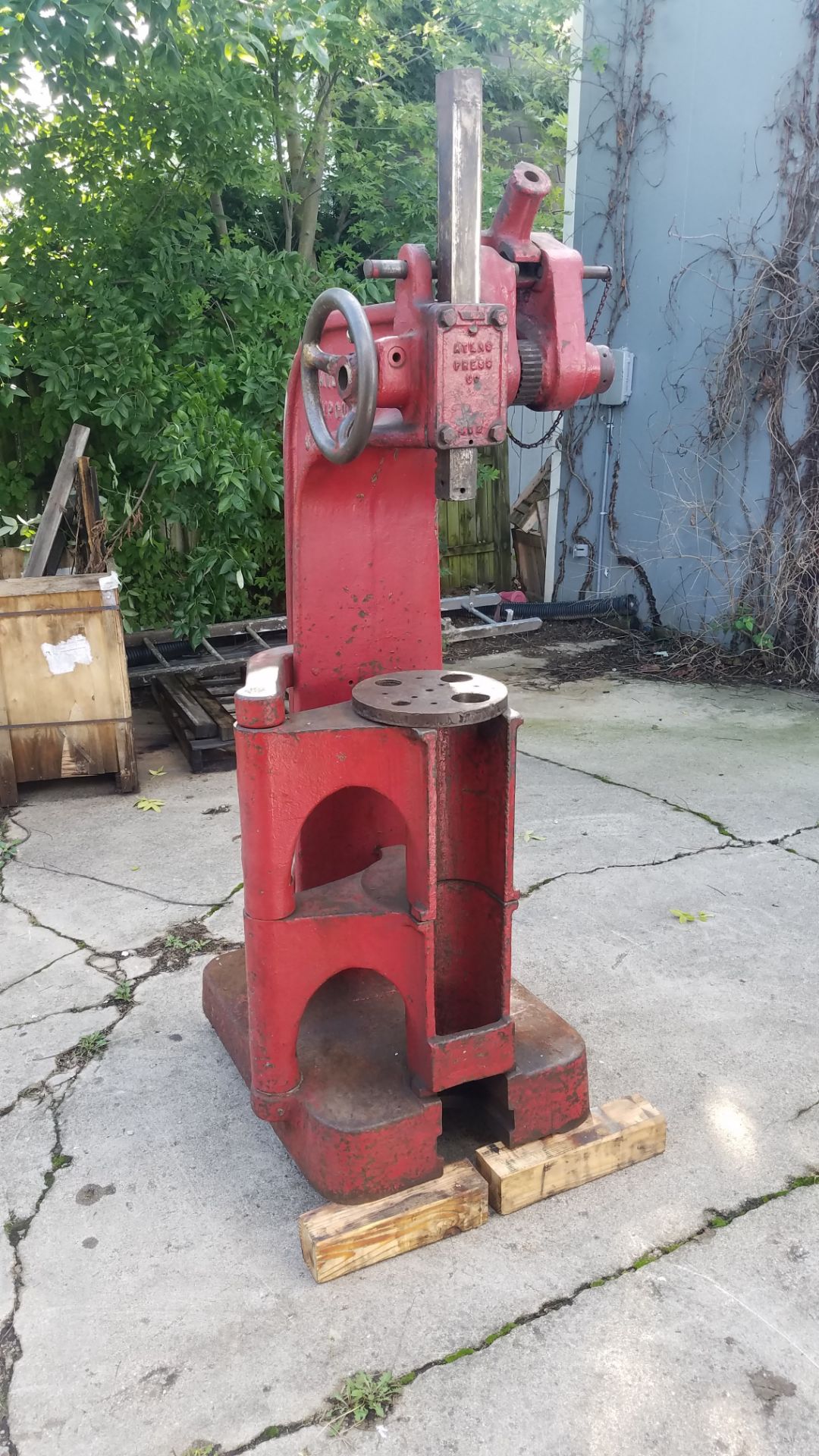 Atlas #5 Compound Mandrell Arbor Press, Hand Wheel and Ratchet Type, Approx 15 Ton - Image 8 of 12