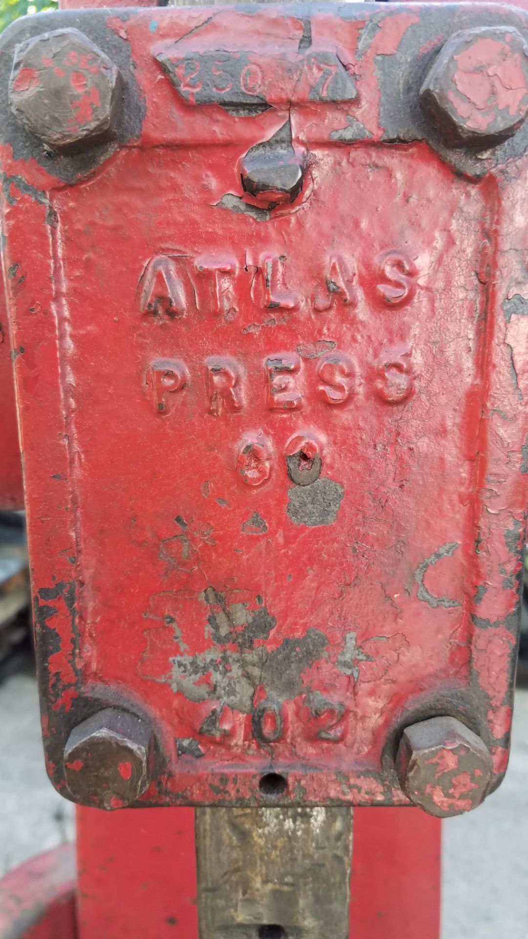 Atlas #5 Compound Mandrell Arbor Press, Hand Wheel and Ratchet Type, Approx 15 Ton - Image 12 of 12