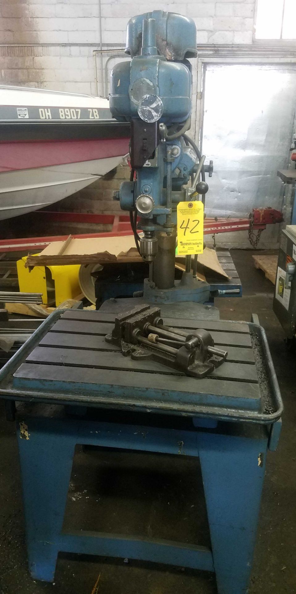 Delta Ram Type Radial Drill, 18 in x 26 in Table, 17 in Travel, w/ Drill Vise, Loading Fee $25,