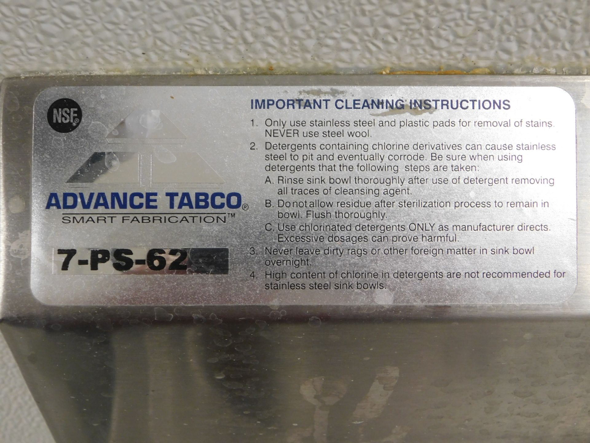 Advance Tabco Model 7-PS-62 Hands Free Hand Sink with Towel and Soap Dispensers - Image 6 of 6