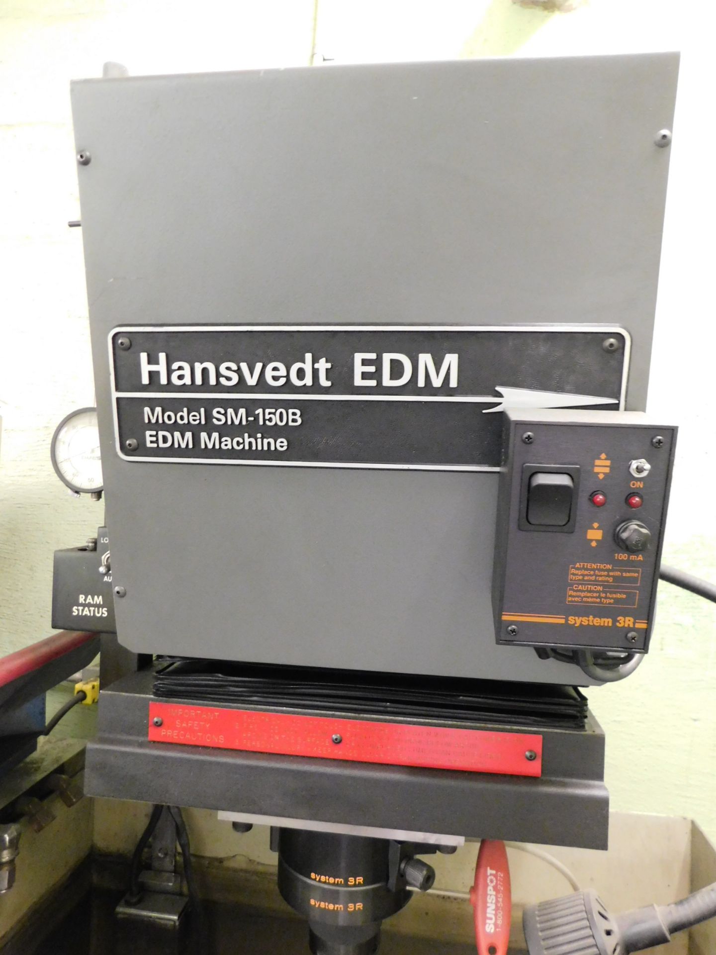 Hansvedt Model SM-150B Bench Top EDM Machine, s/n B08323, Pulse 201 Power Supply, 20 Amp, 6 In. X - Image 5 of 9