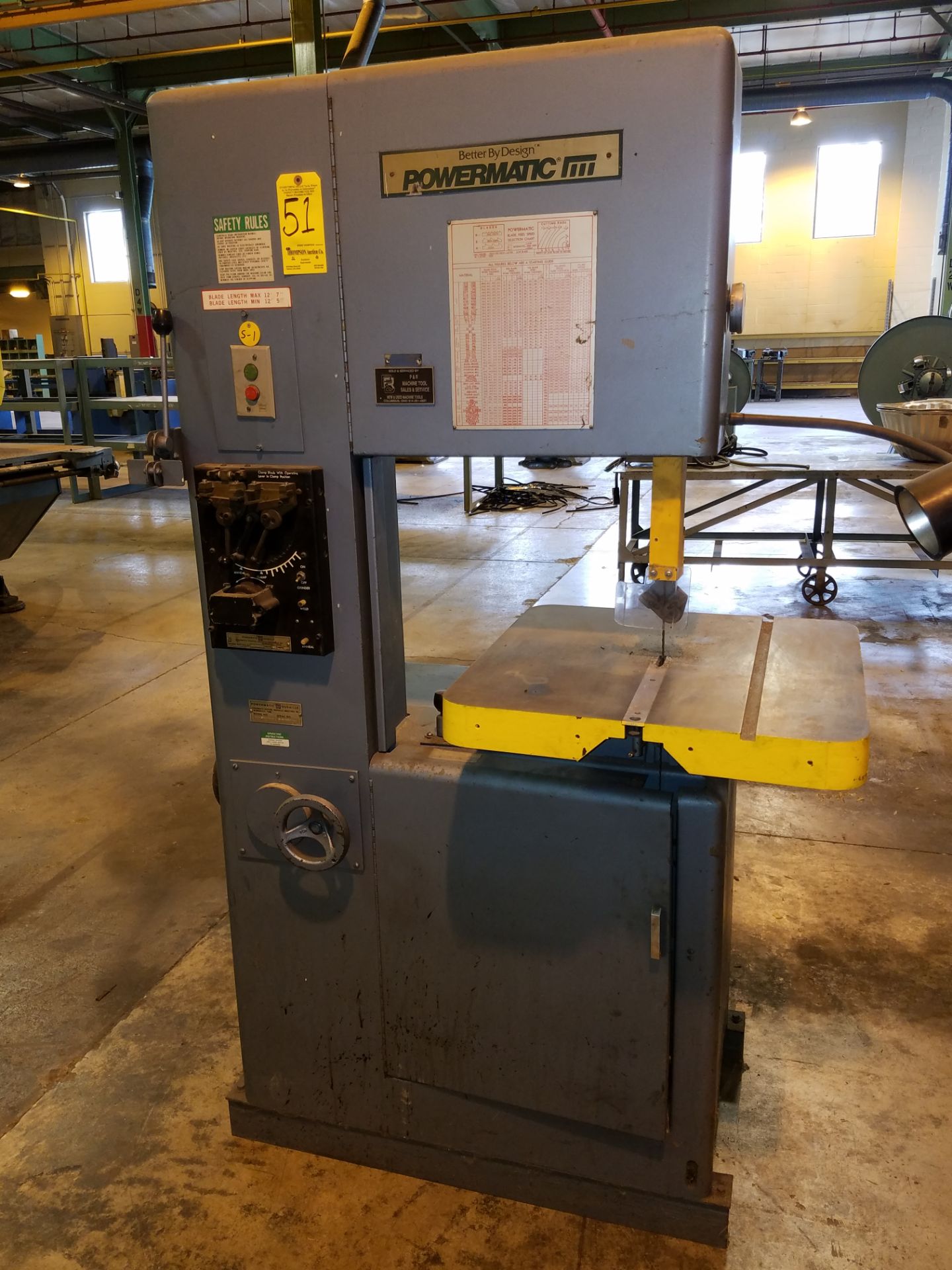 Powermatic Model 87 Vertical Band Saw, s/n 8587004, 20 Inch, Blade Welder