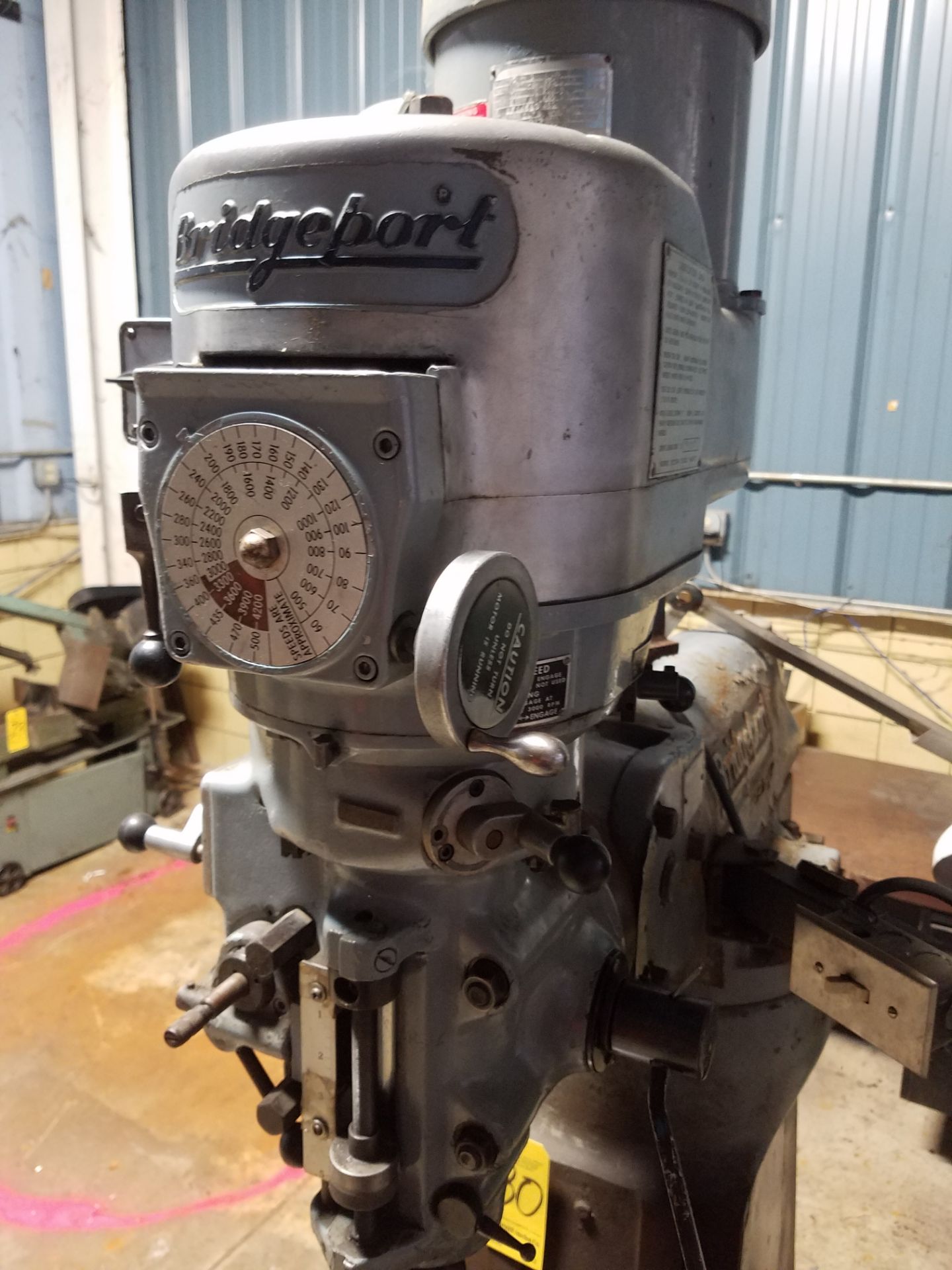 Bridgeport 1 1/2 HP Variable Speed Vertical Mill, s/n 12BR217032, Fagor D.R.O., Power Table Feed, - Image 3 of 4