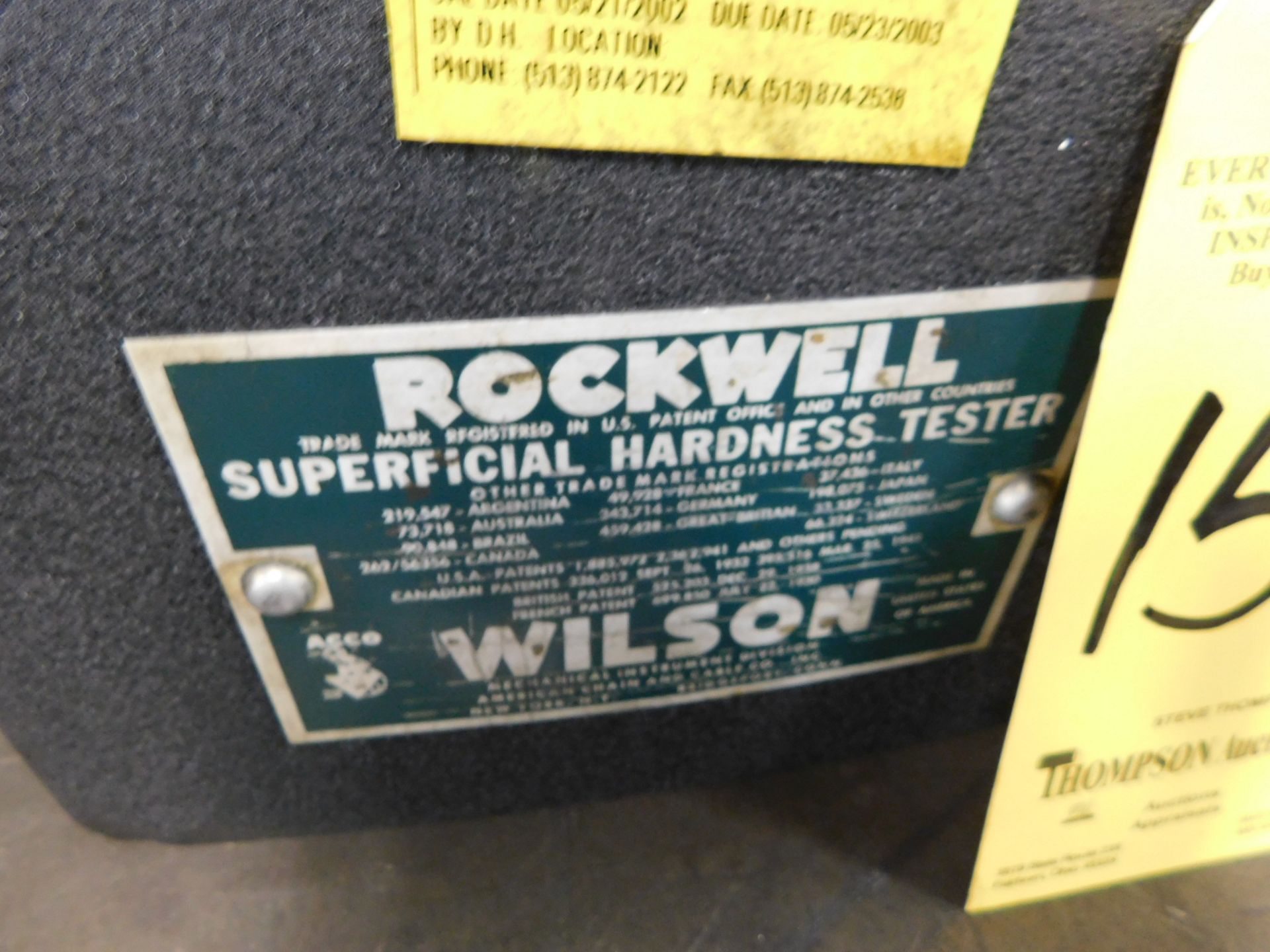 Wilson Rockwell Model 4OUS Hardness Tester - Image 3 of 3