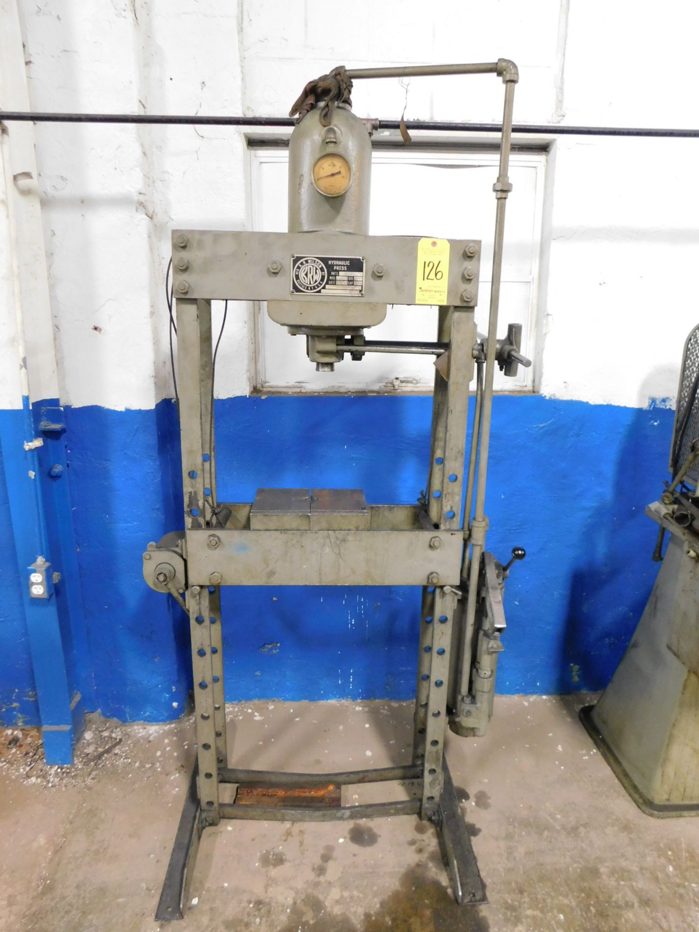 K.R. Wilson Model 37 H-Frame Hydraulic Shop Press, 25 Ton, s/n 2743, Loading Fee $50.00