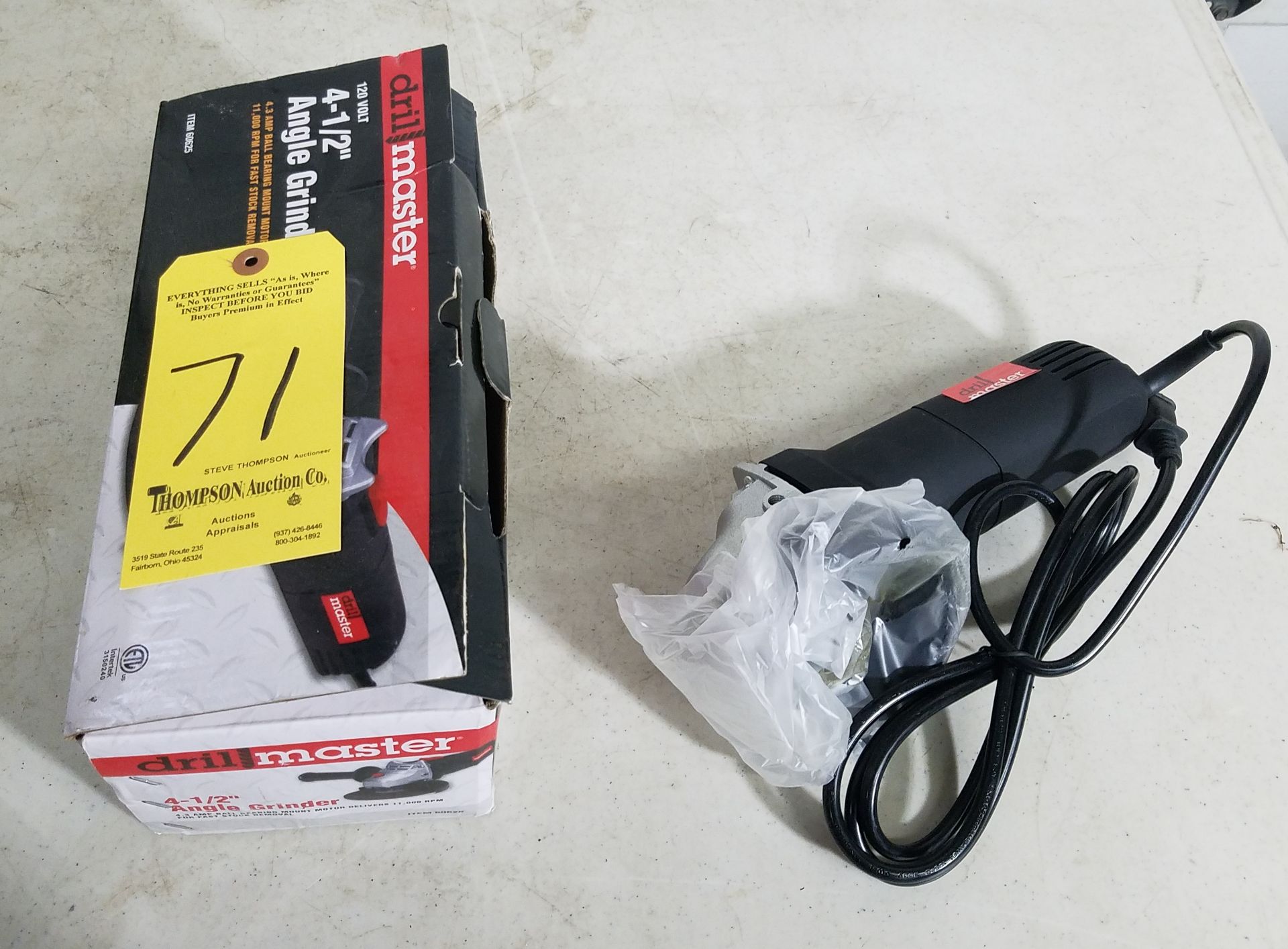 Drill Master Electric 4 1/2 In. Angle Grinder, New