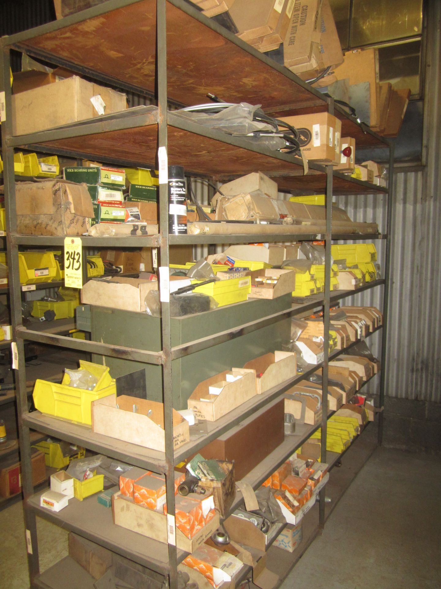 Welded Metal Shelving Unit and Contents